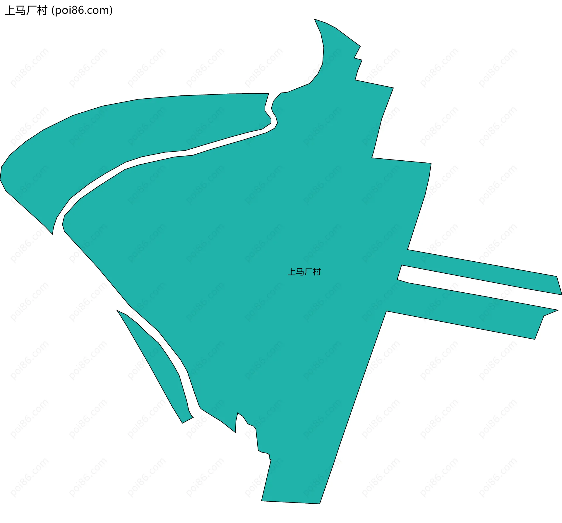 上马厂村边界地图