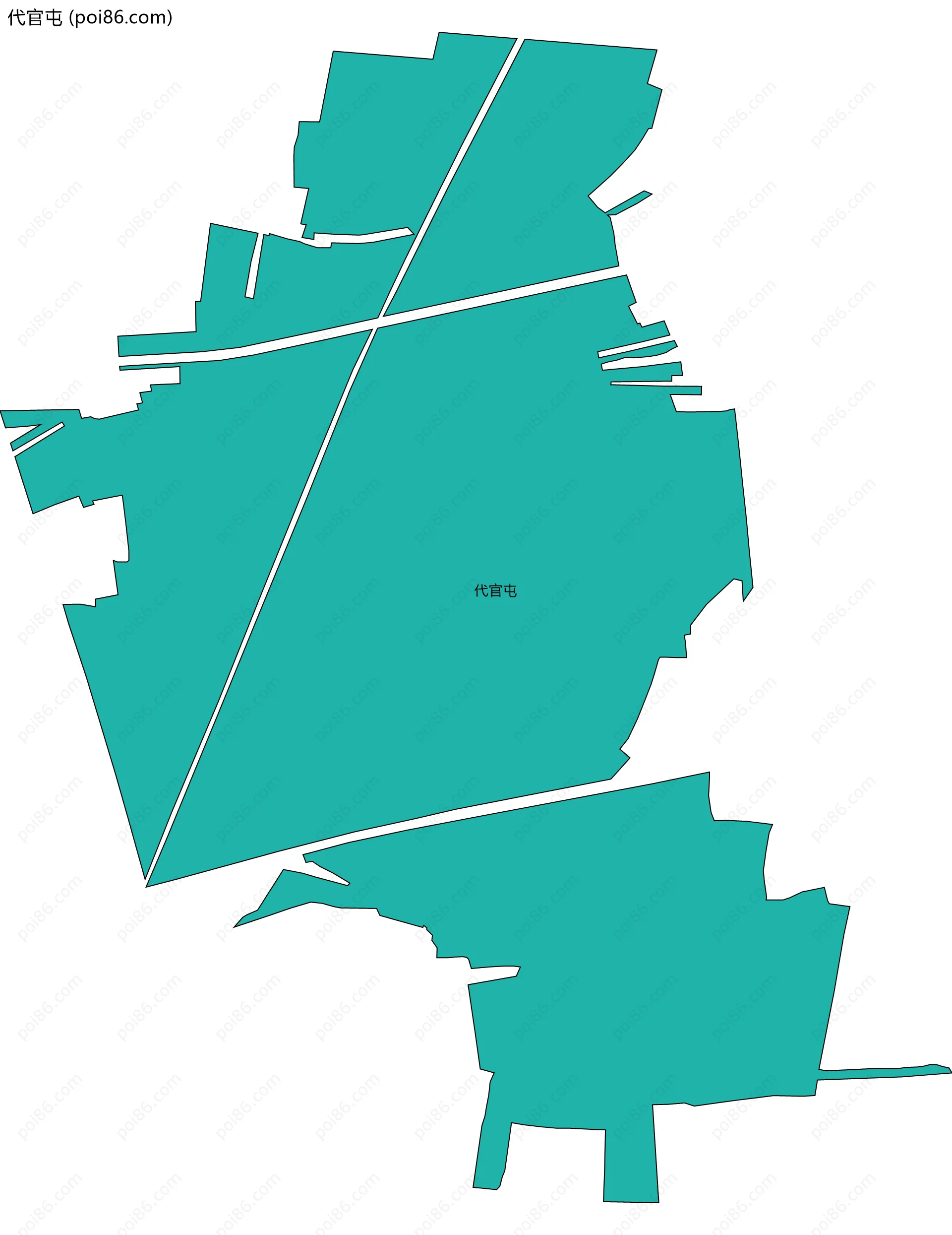 代官屯边界地图