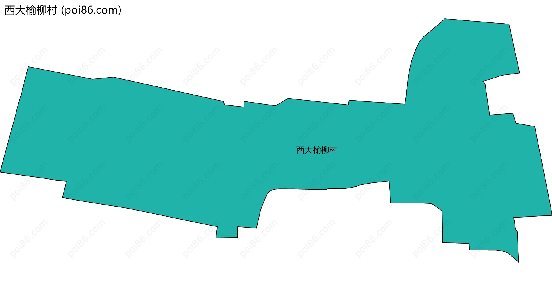 西大榆柳村边界地图