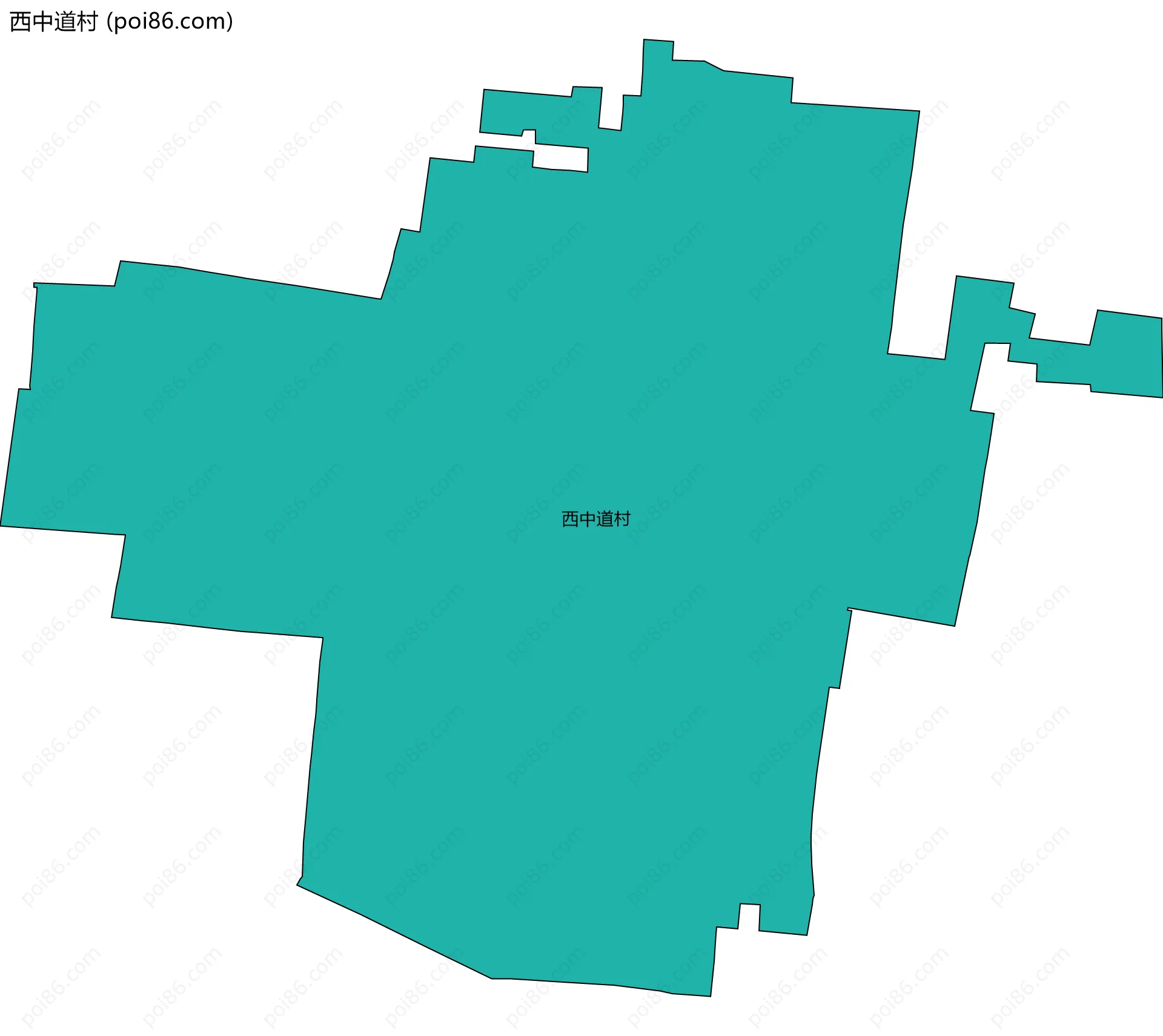 西中道村边界地图