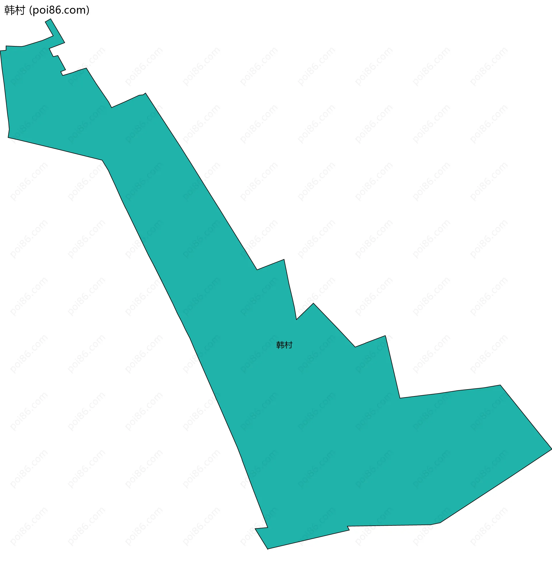 韩村边界地图