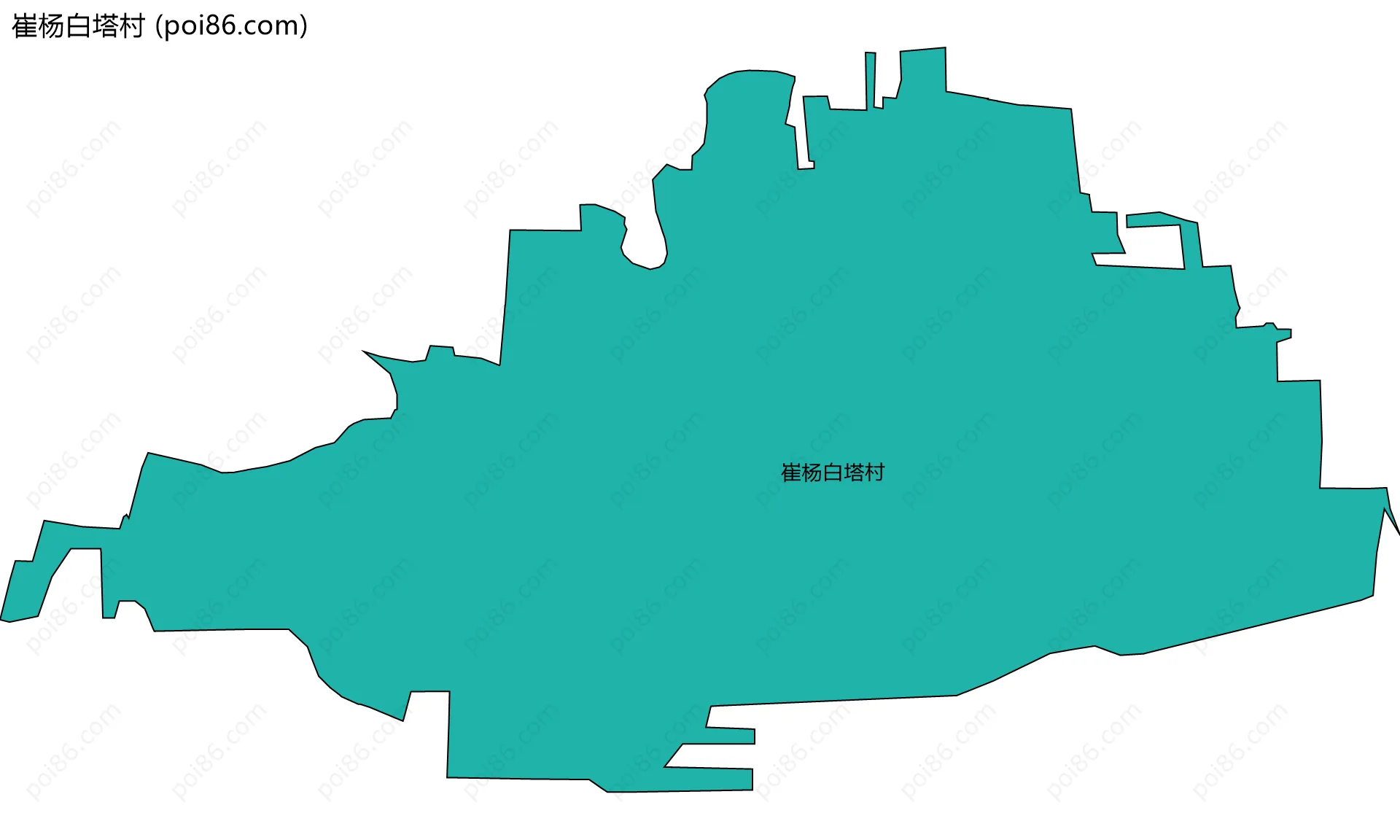崔杨白塔村边界地图