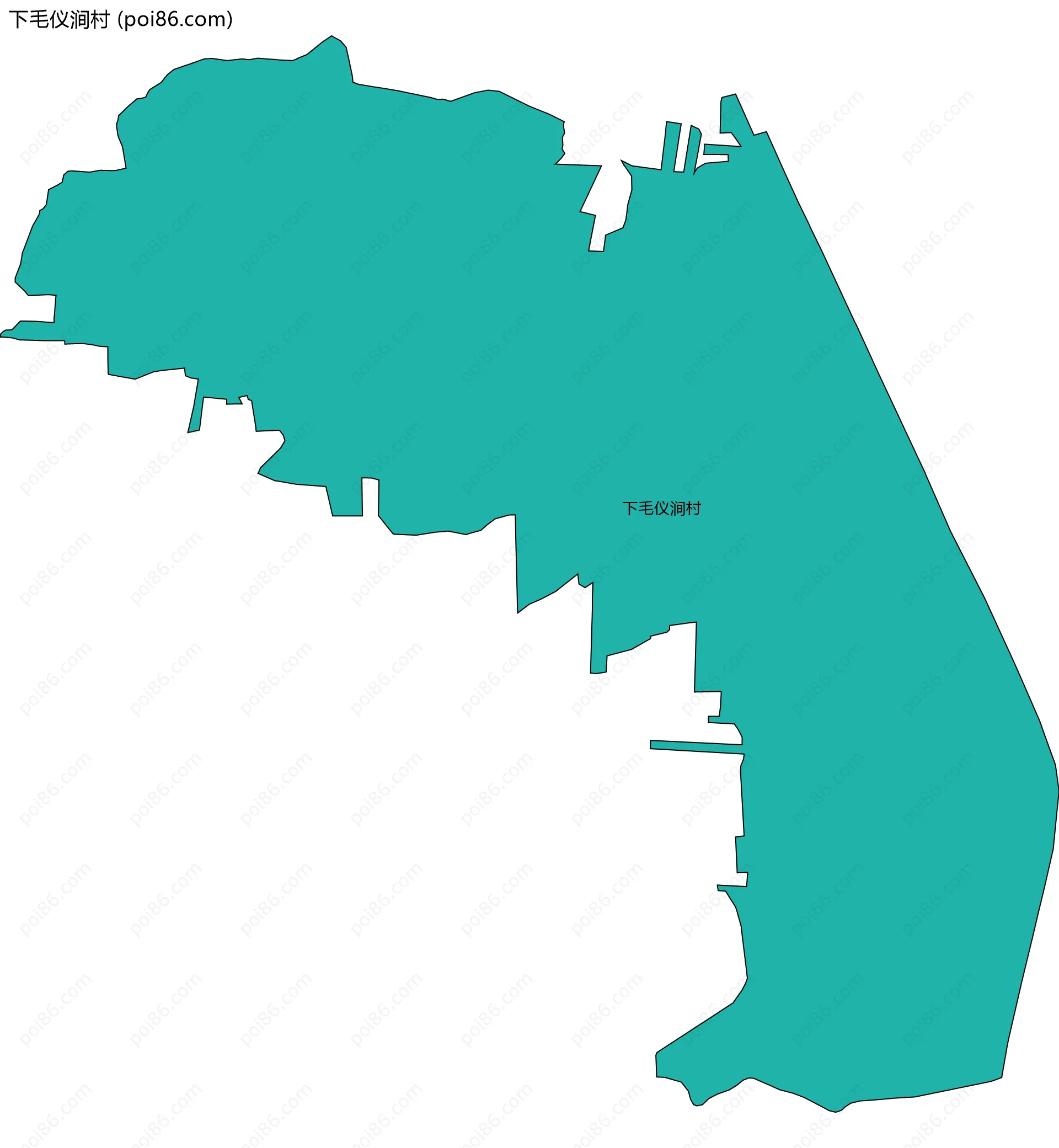 下毛仪涧村边界地图