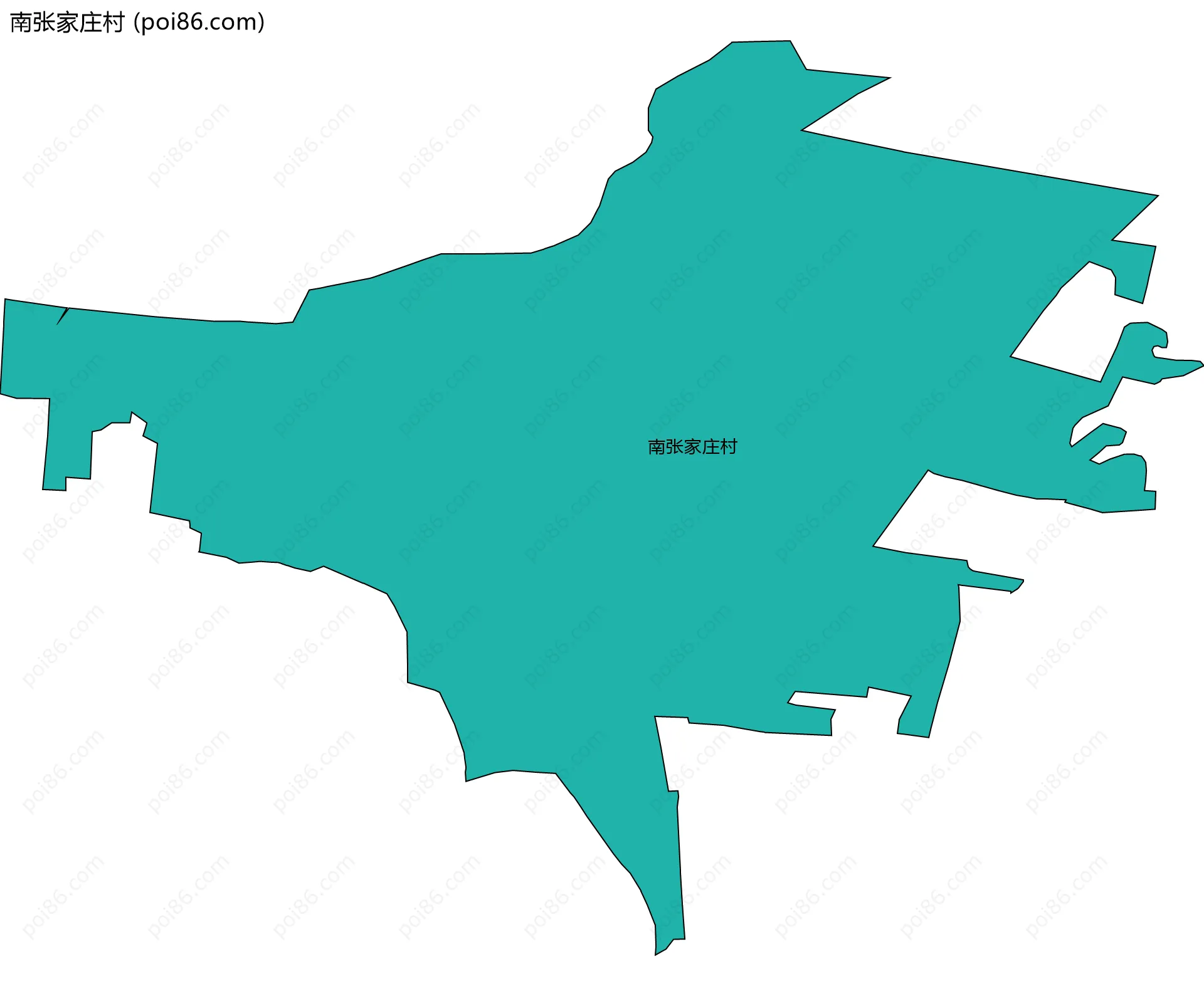 南张家庄村边界地图