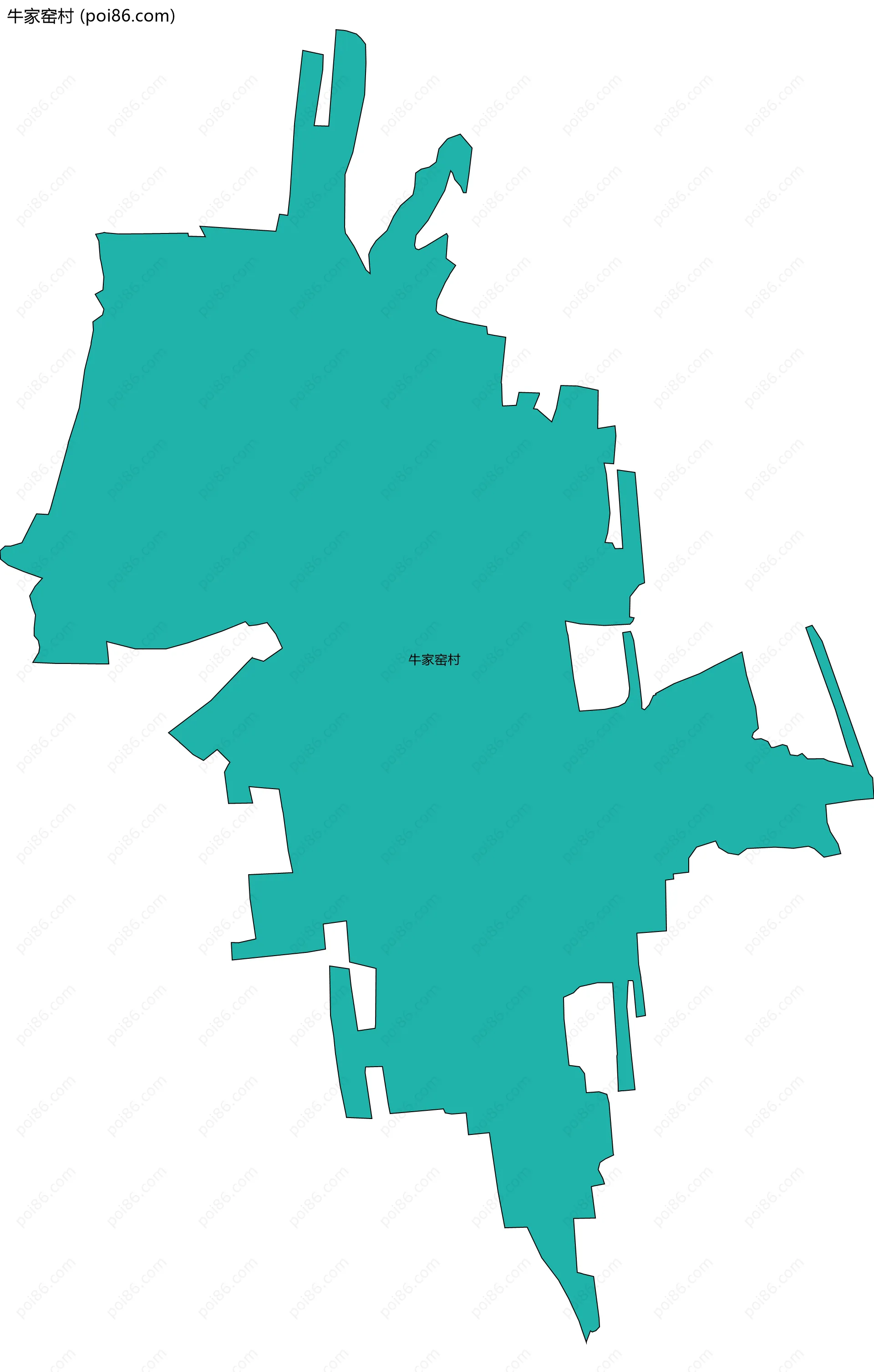 牛家窑村边界地图