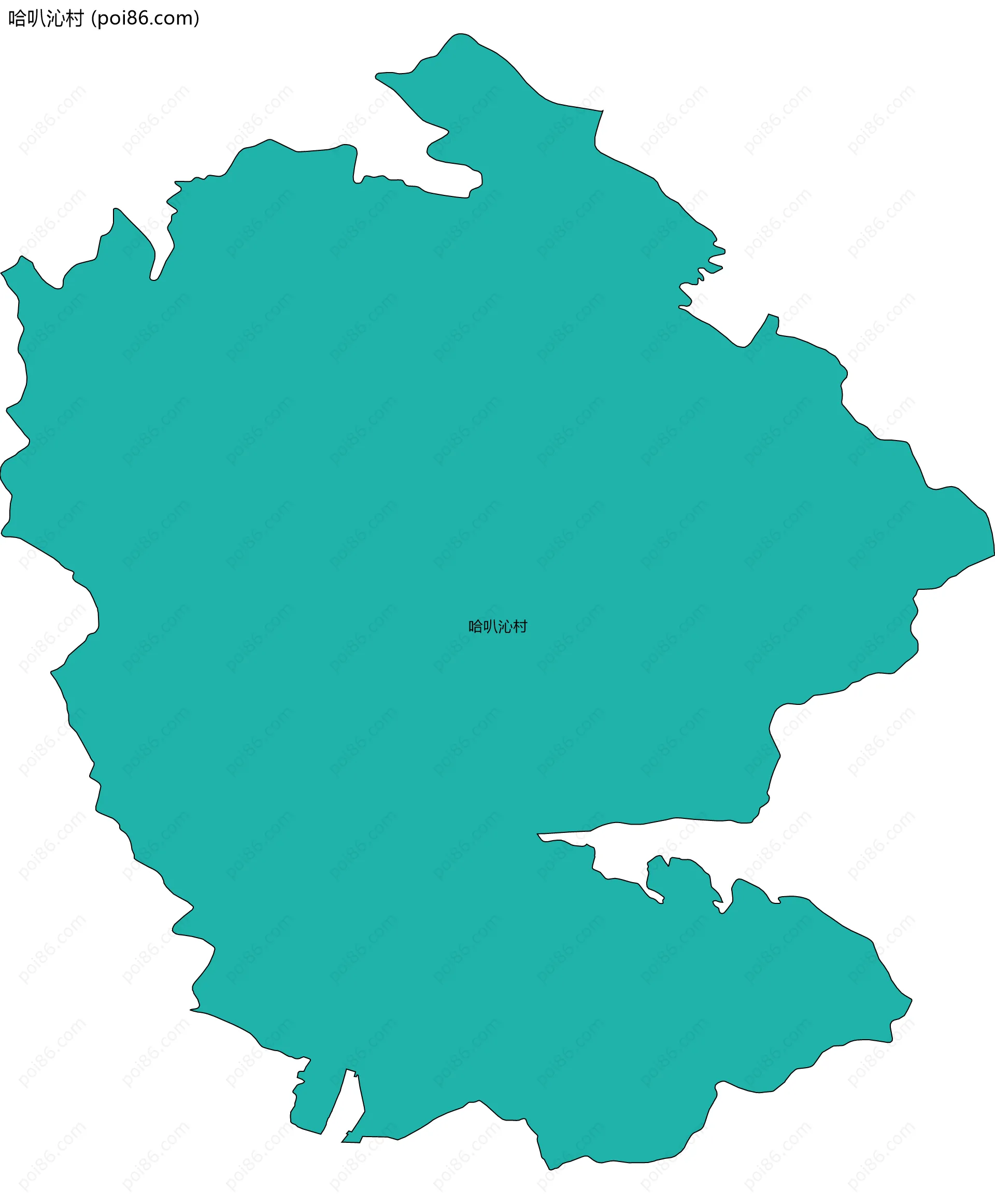 哈叭沁村边界地图