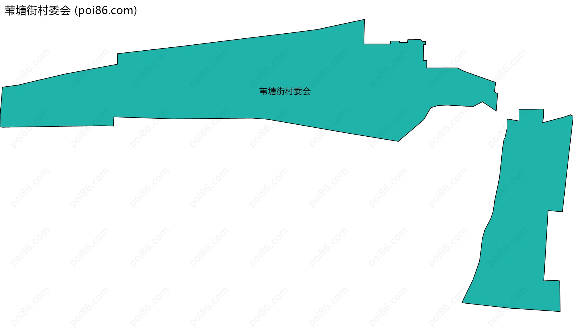 苇塘街村委会边界地图