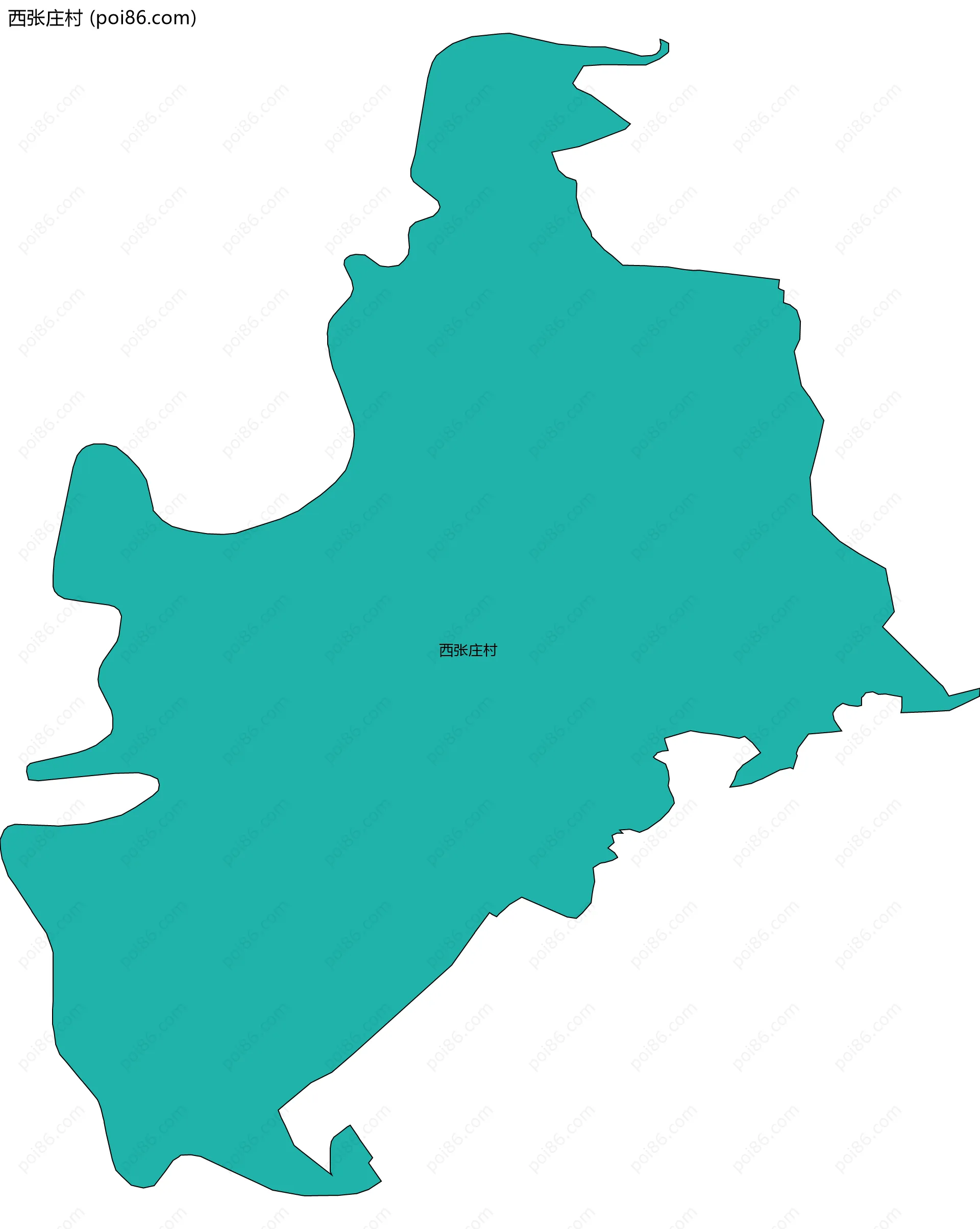 西张庄村边界地图
