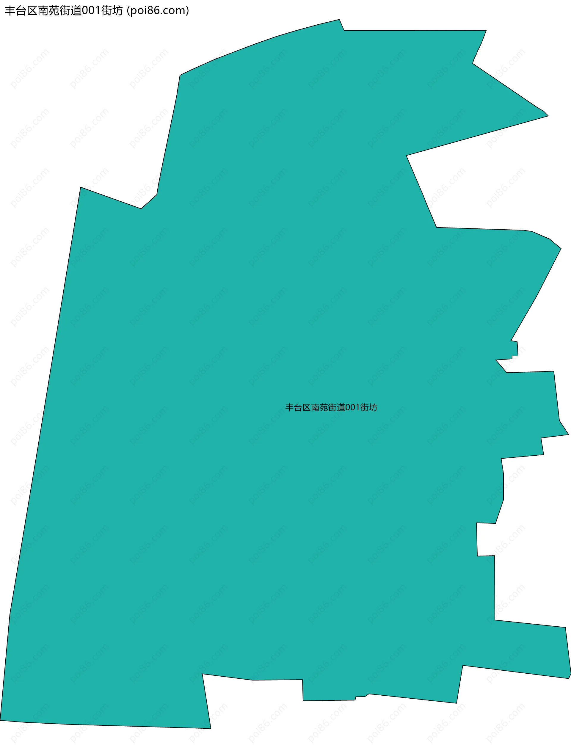 丰台区南苑街道001街坊边界地图