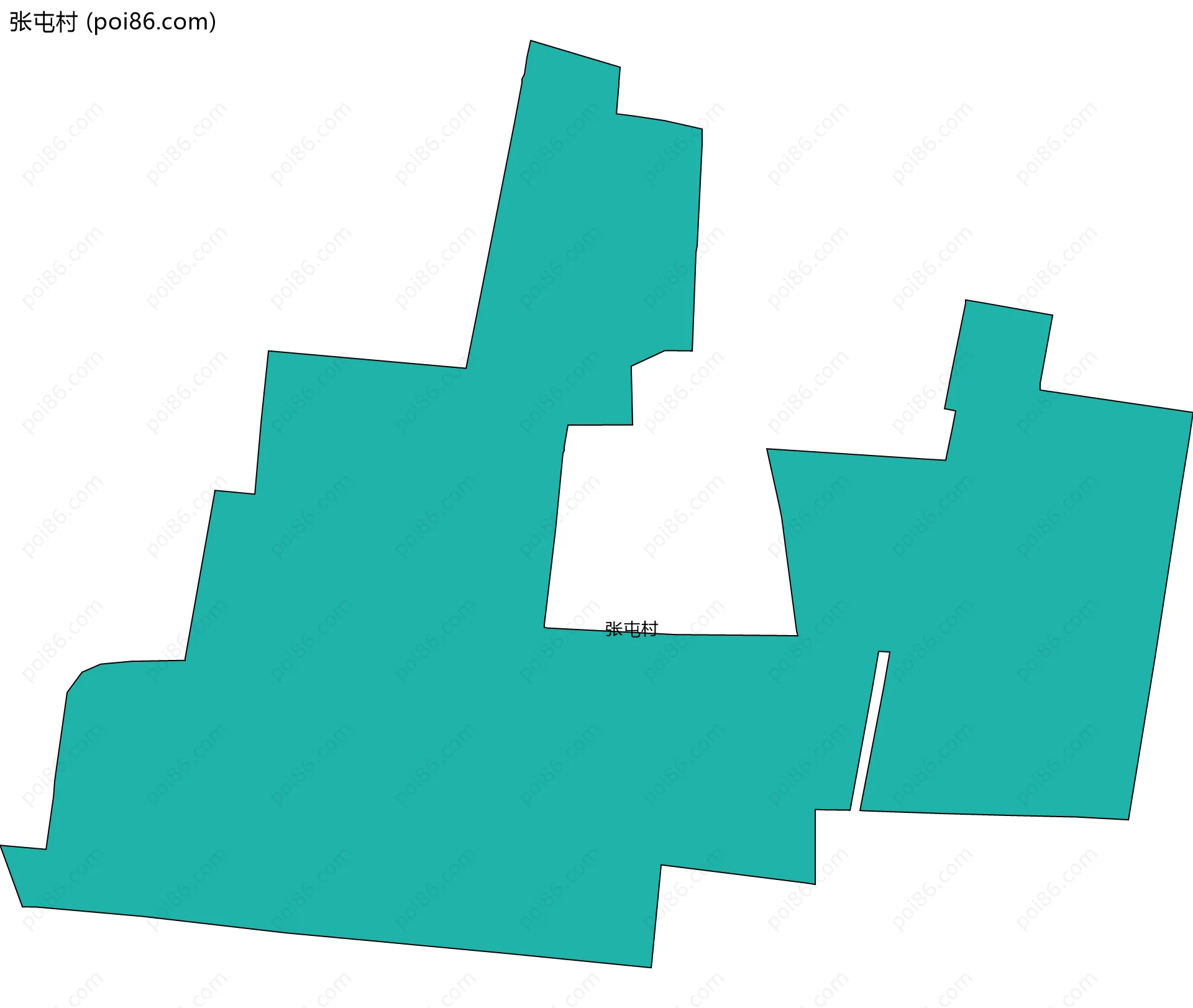 张屯村边界地图