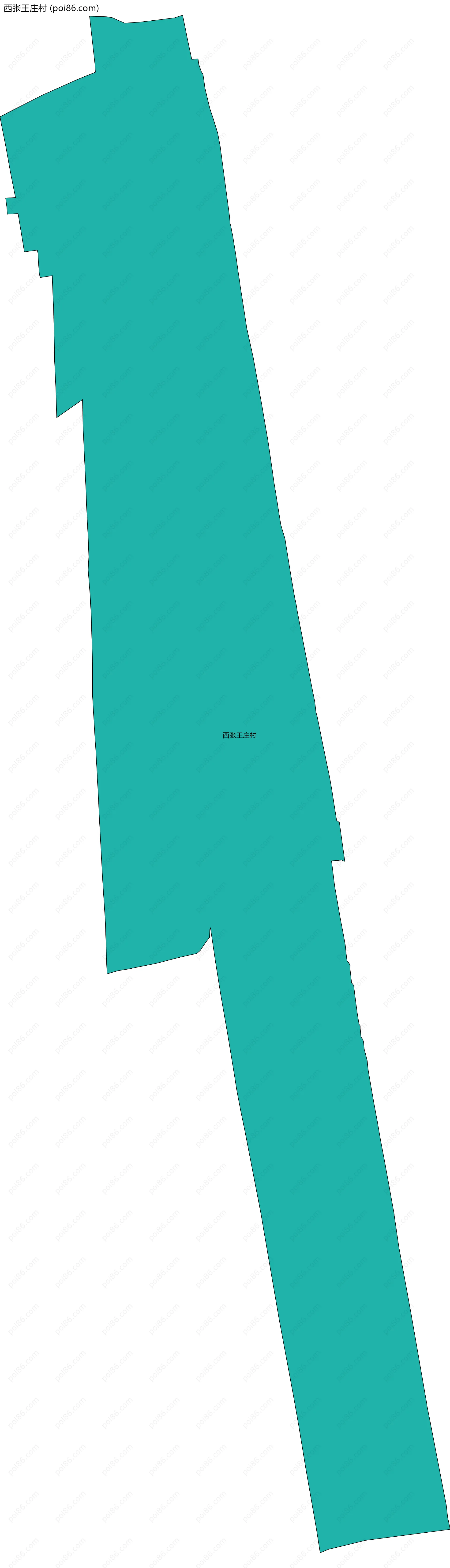 西张王庄村边界地图