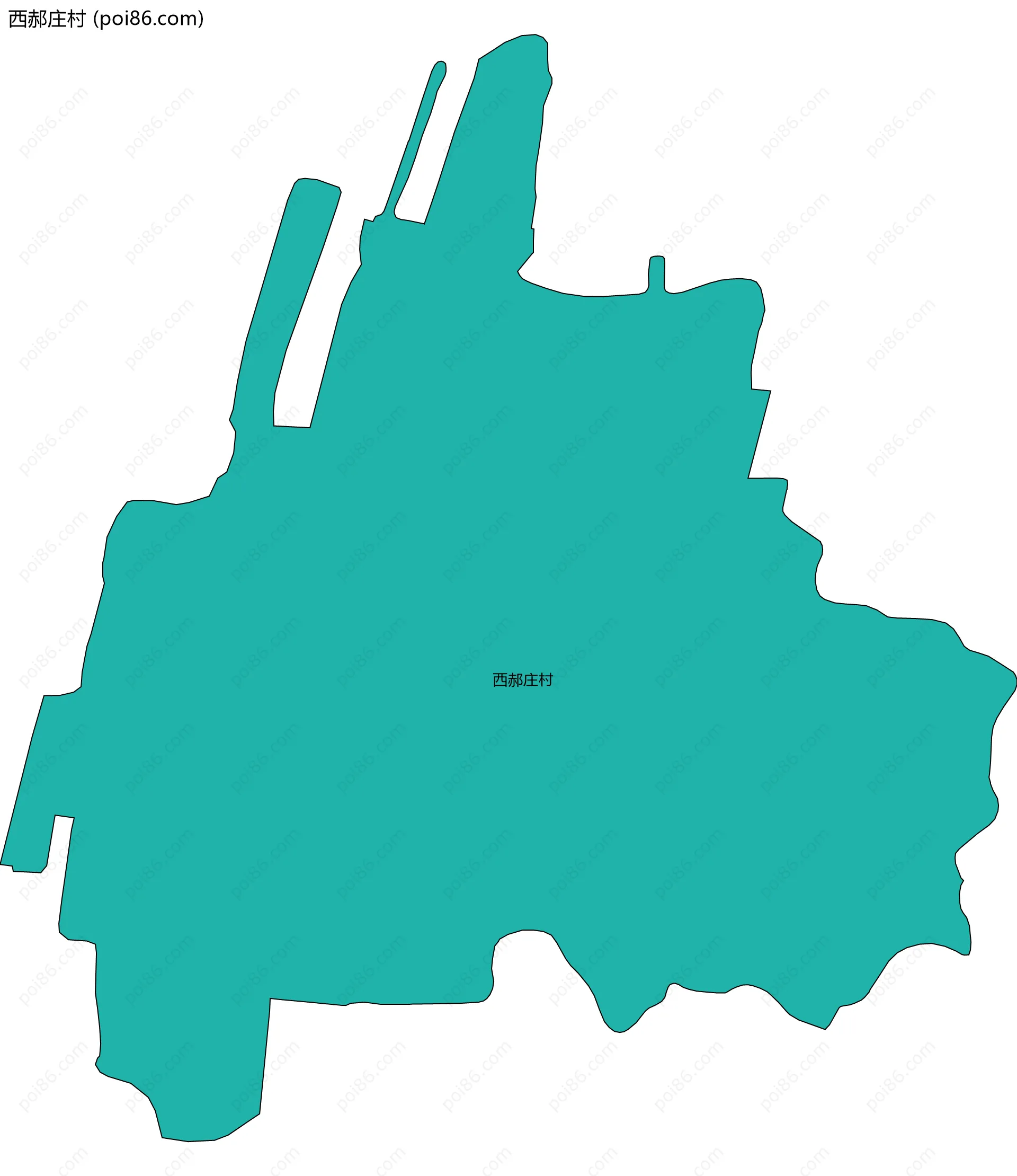 西郝庄村边界地图