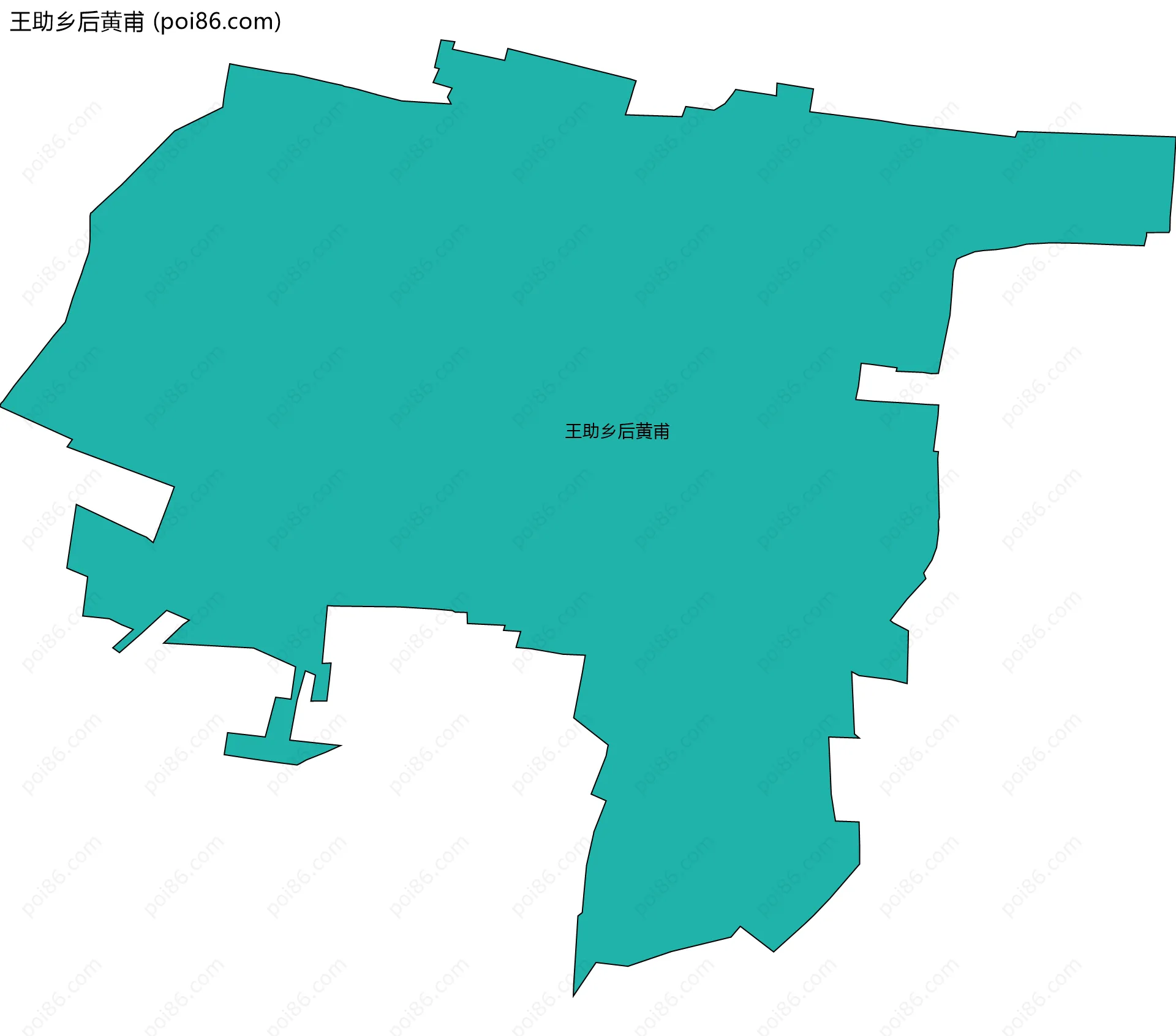 王助乡后黄甫边界地图