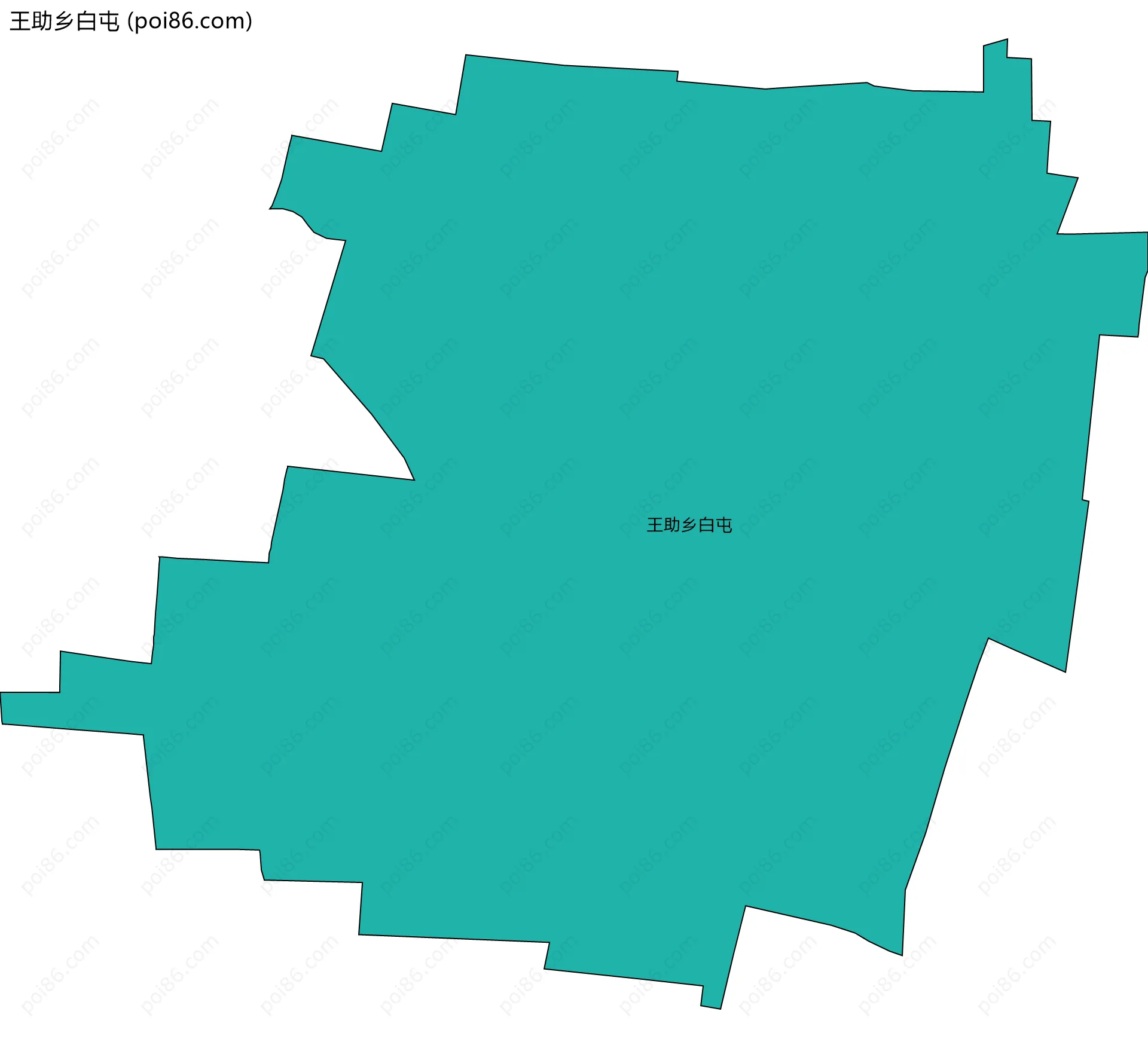 王助乡白屯边界地图