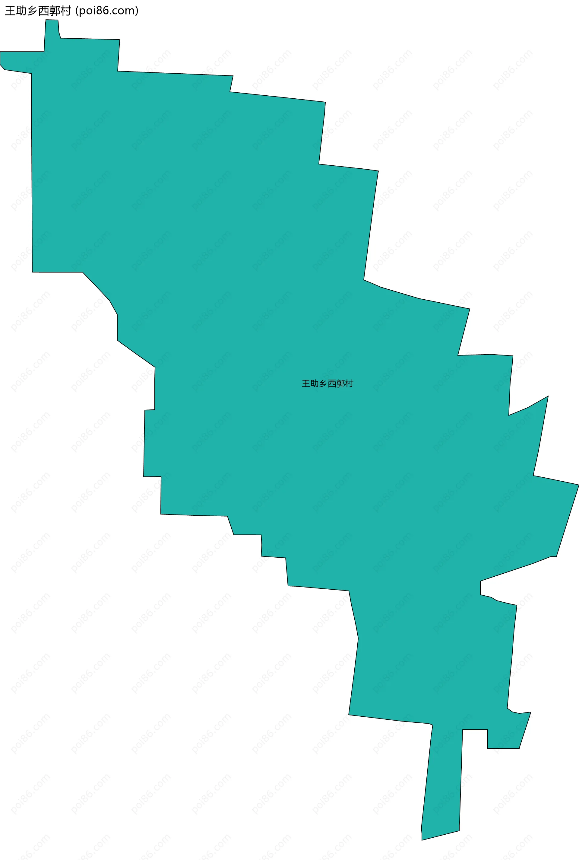 王助乡西郭村边界地图
