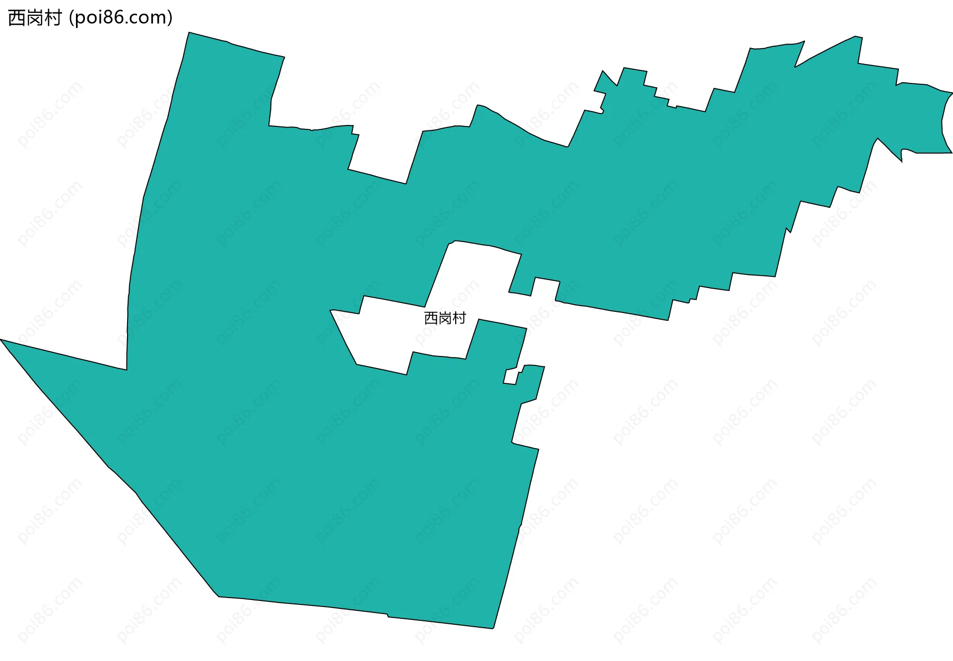 西岗村边界地图