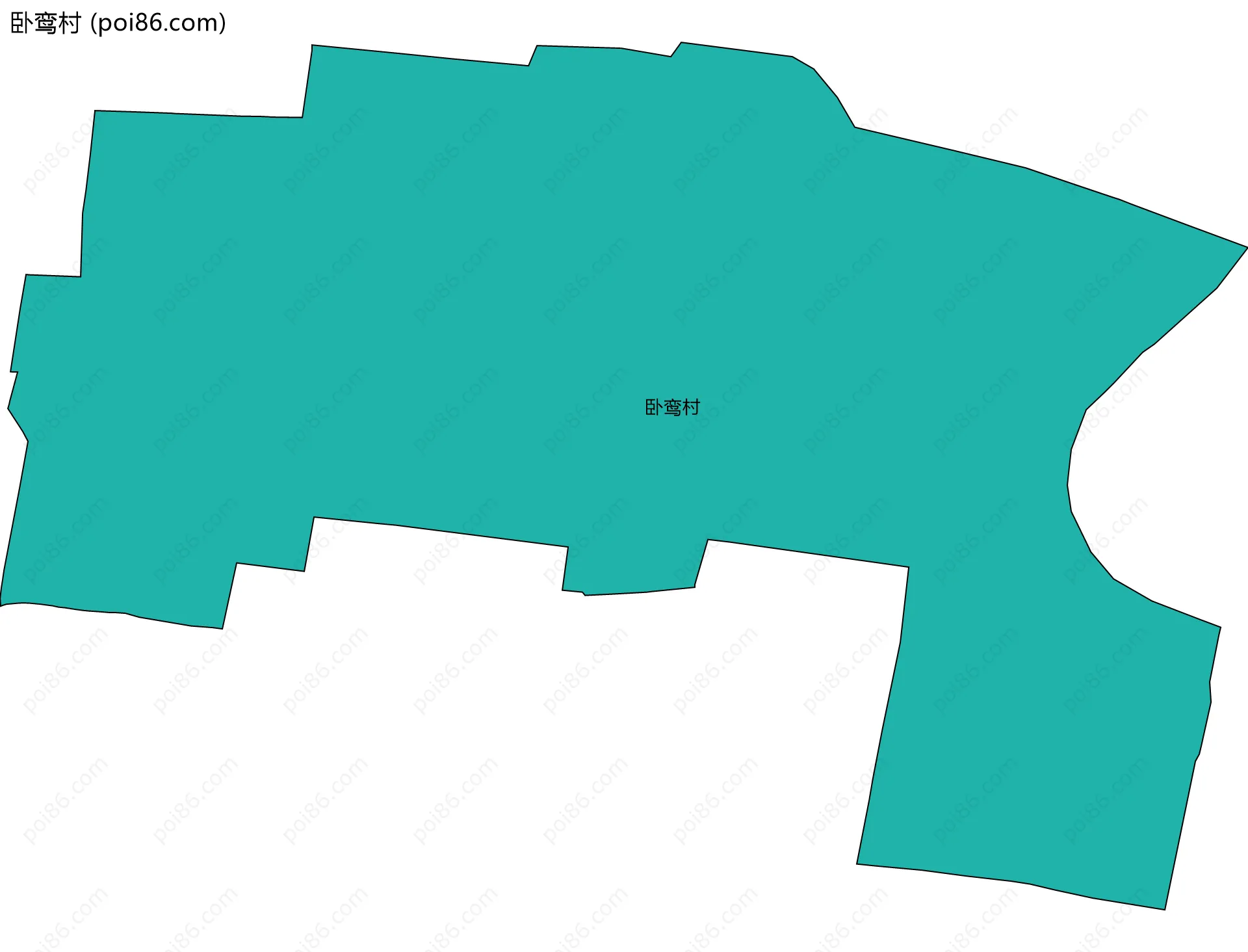 卧鸾村边界地图