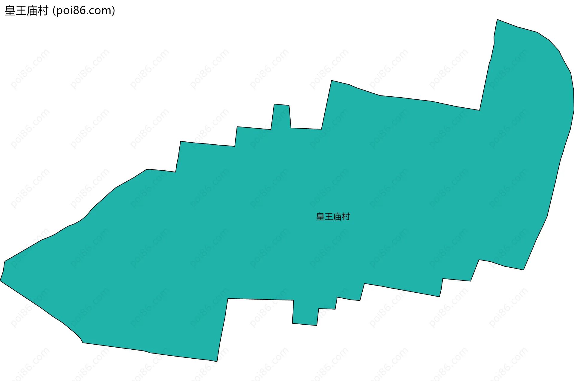 皇王庙村边界地图