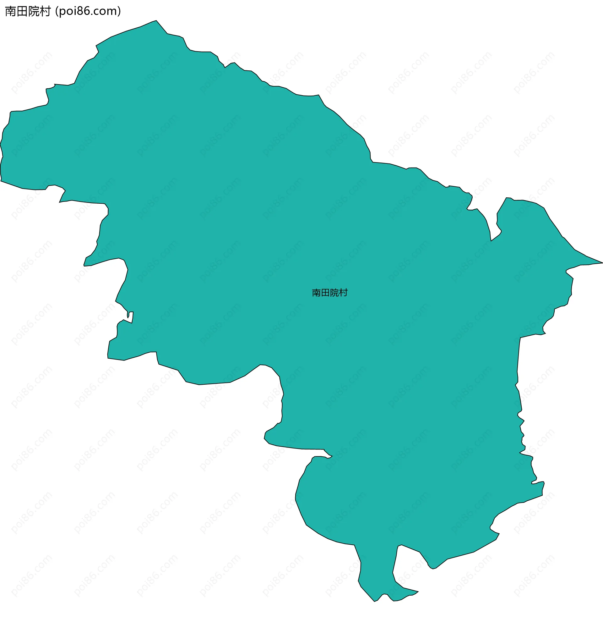 南田院村边界地图