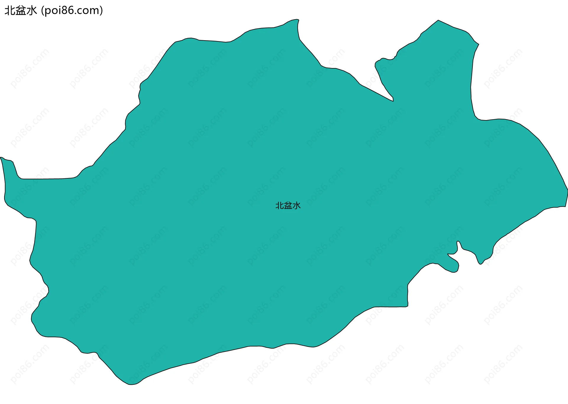 北盆水边界地图
