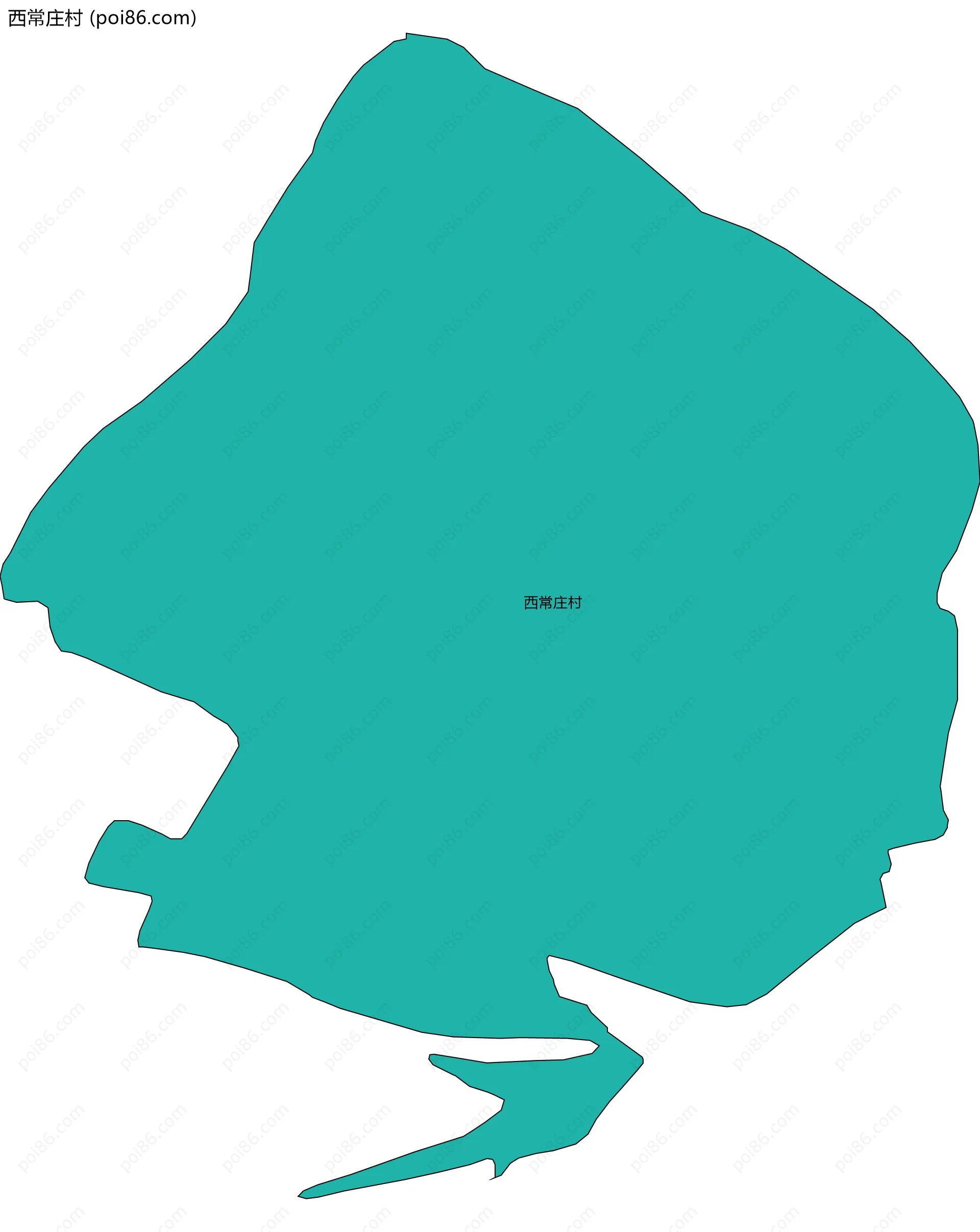 西常庄村边界地图