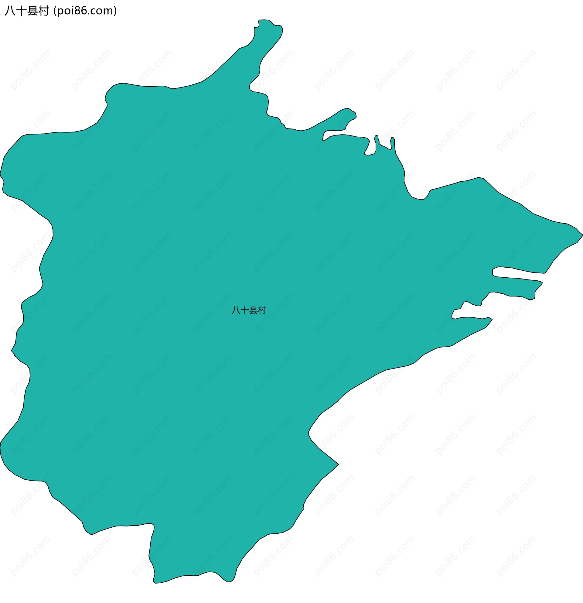 八十县村边界地图