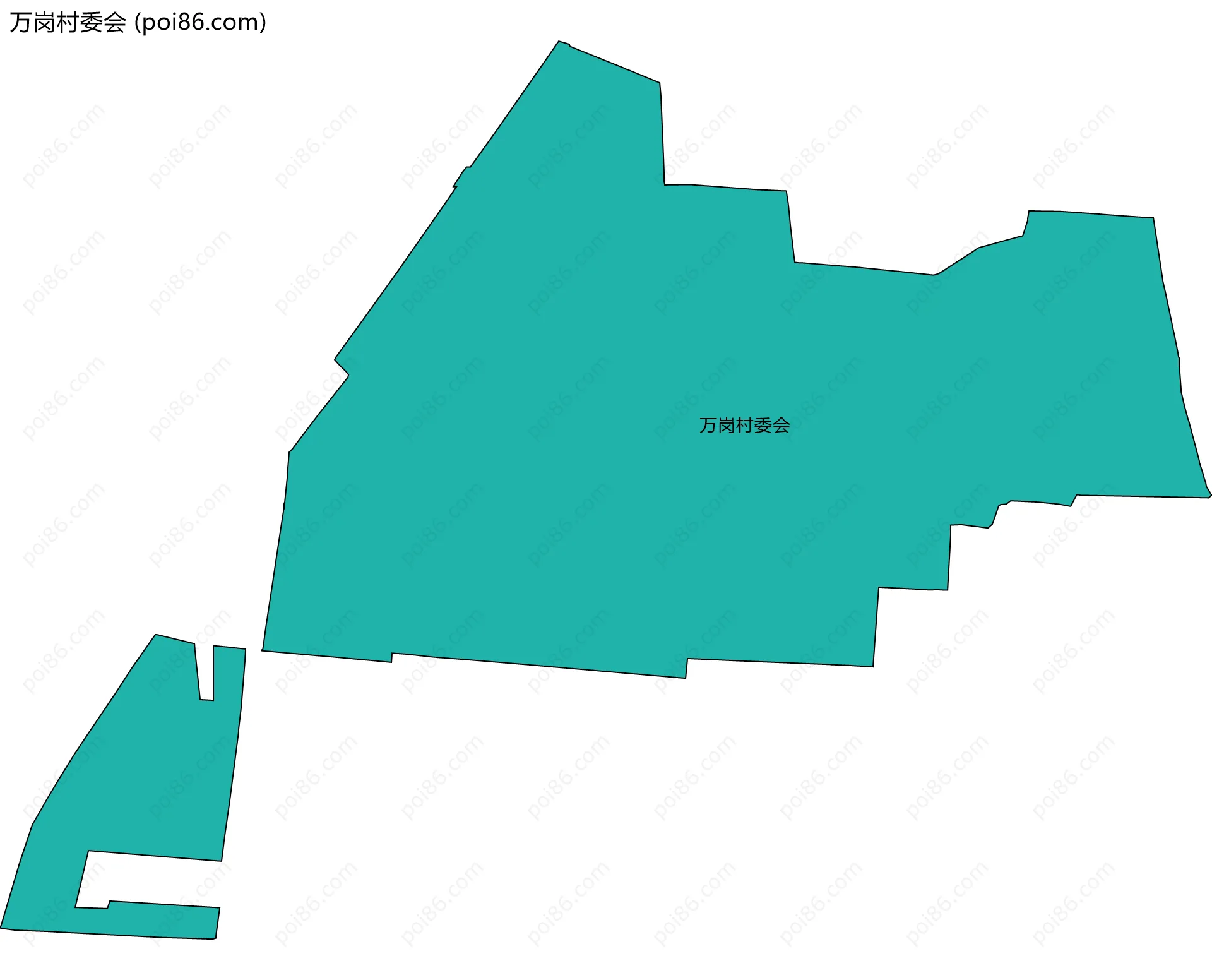万岗村委会边界地图