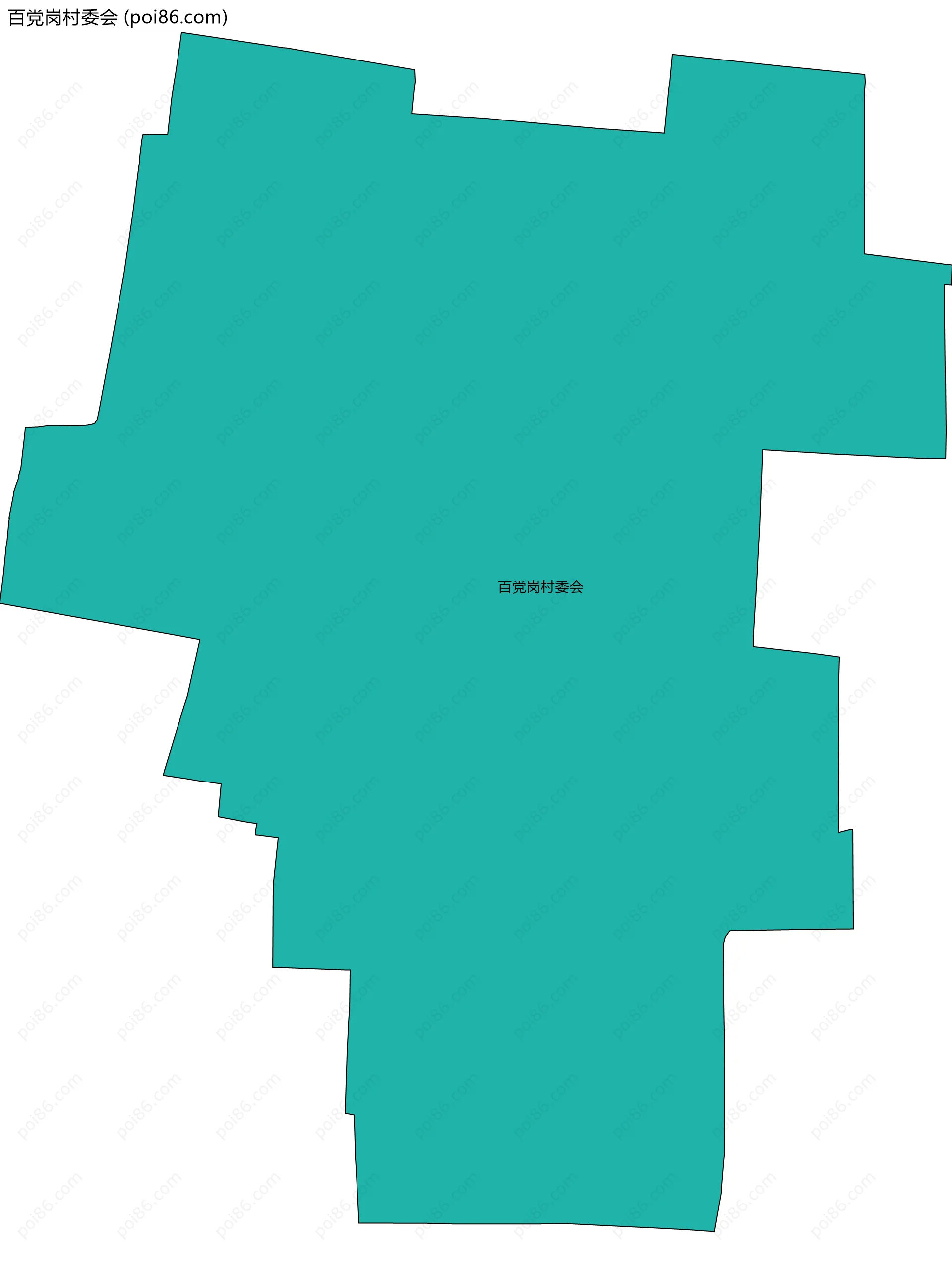 百党岗村委会边界地图