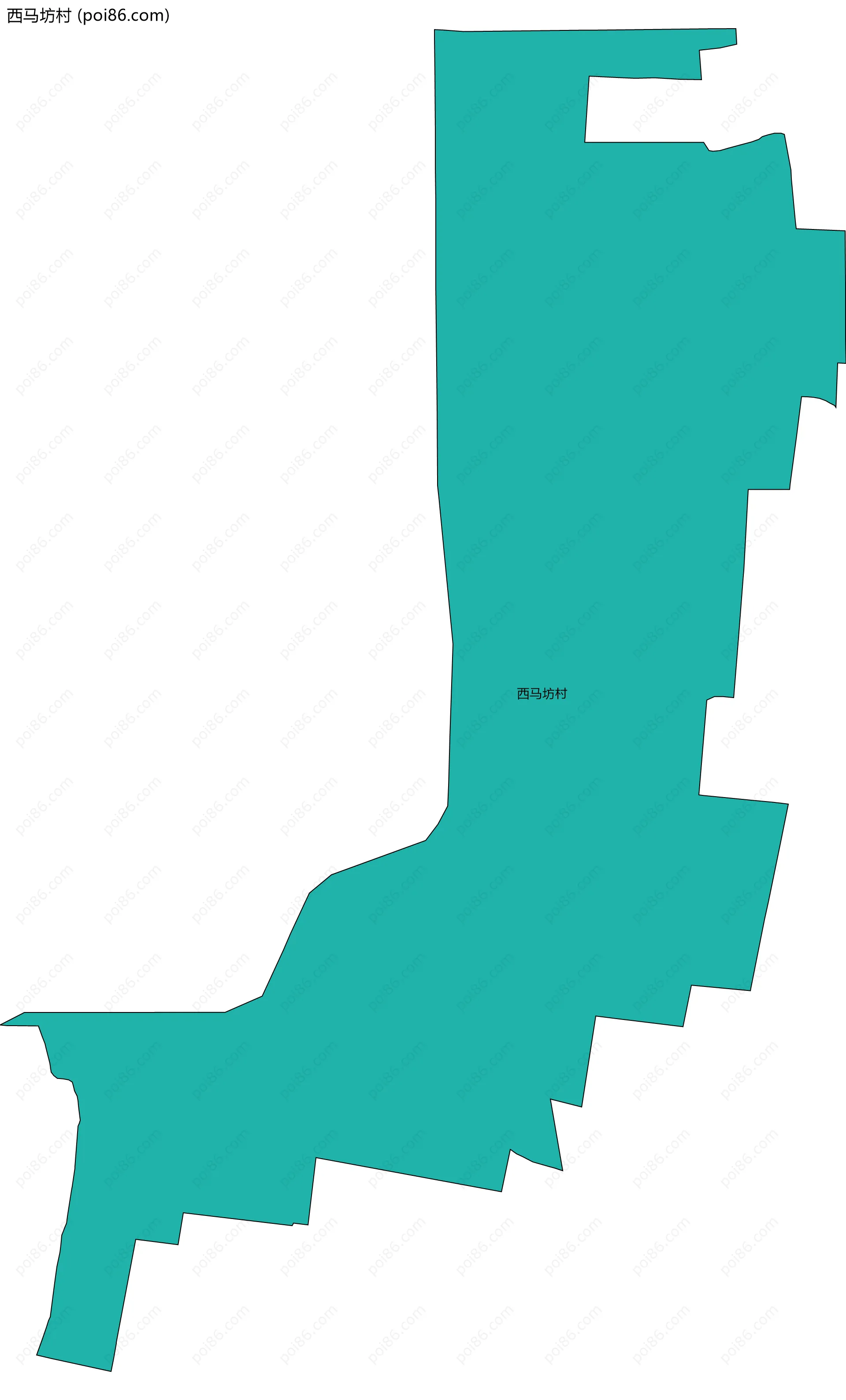 西马坊村边界地图