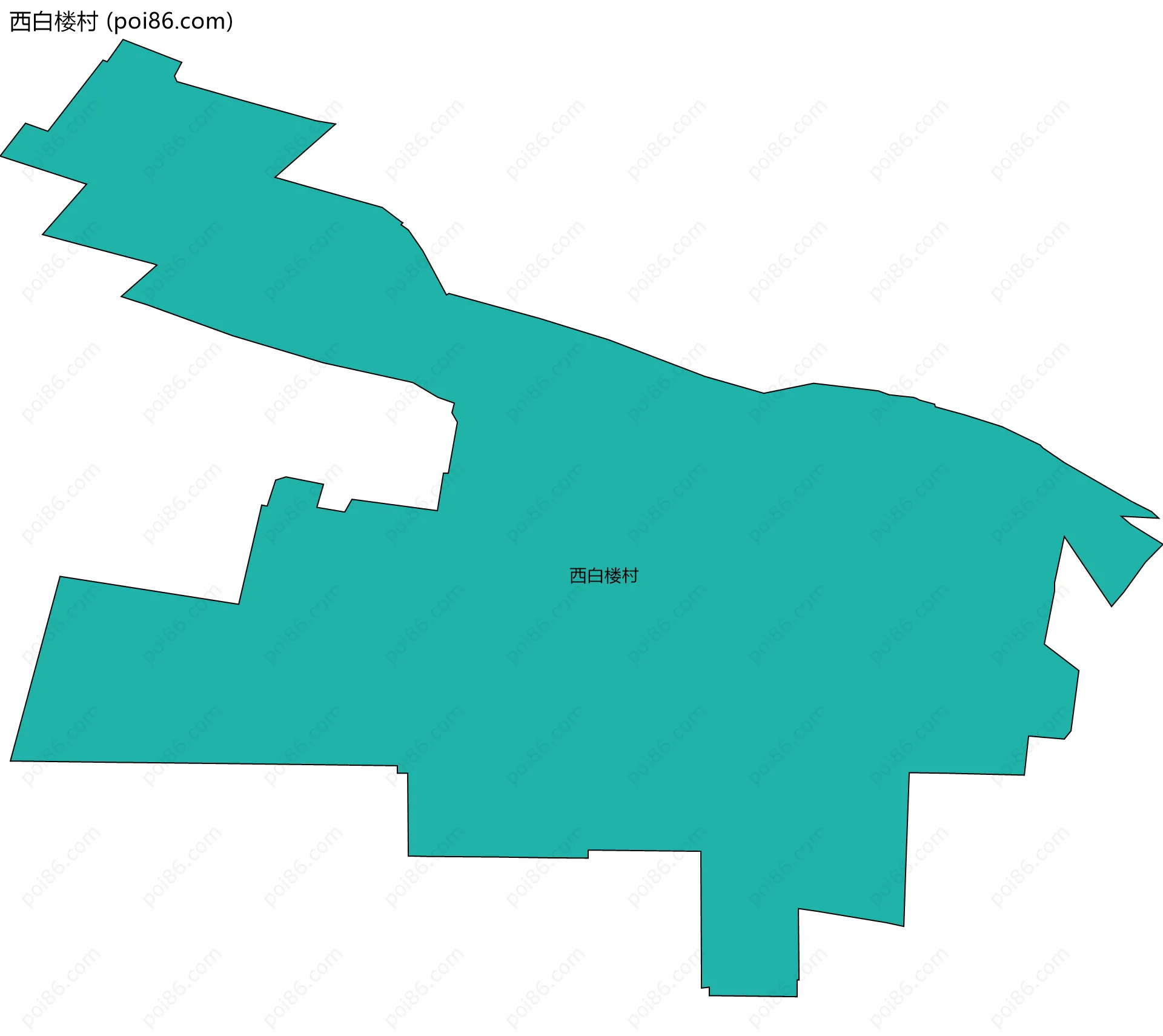 西白楼村边界地图