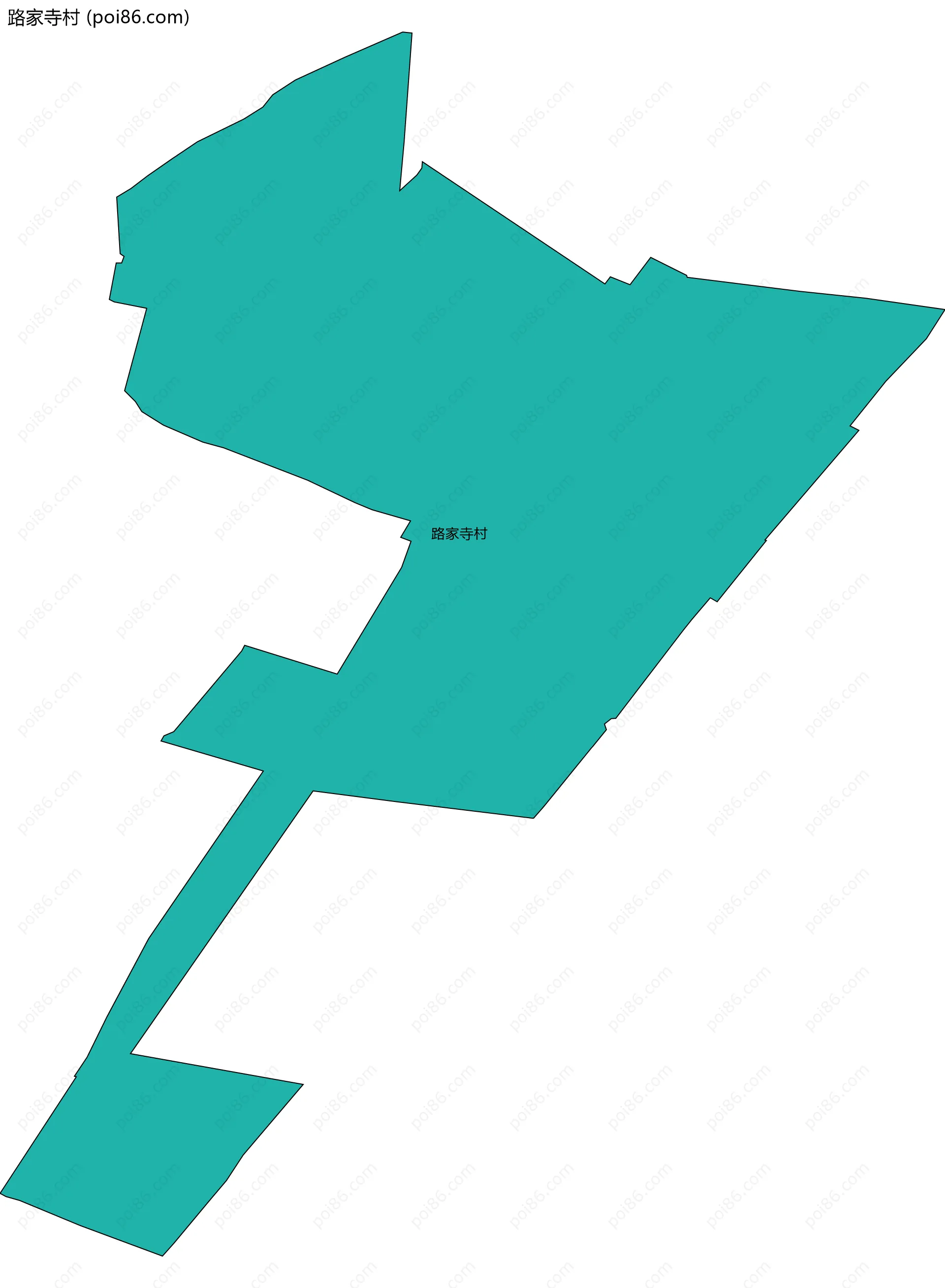 路家寺村边界地图