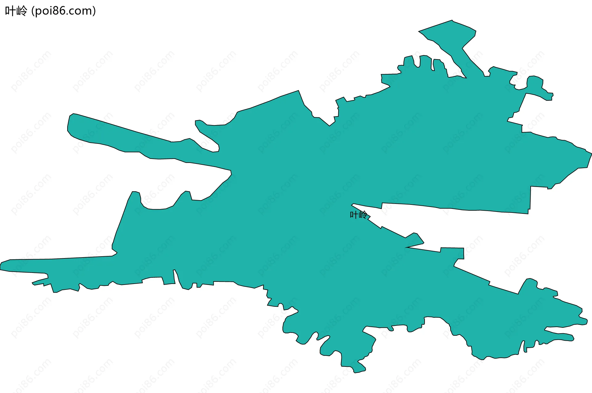 叶岭边界地图