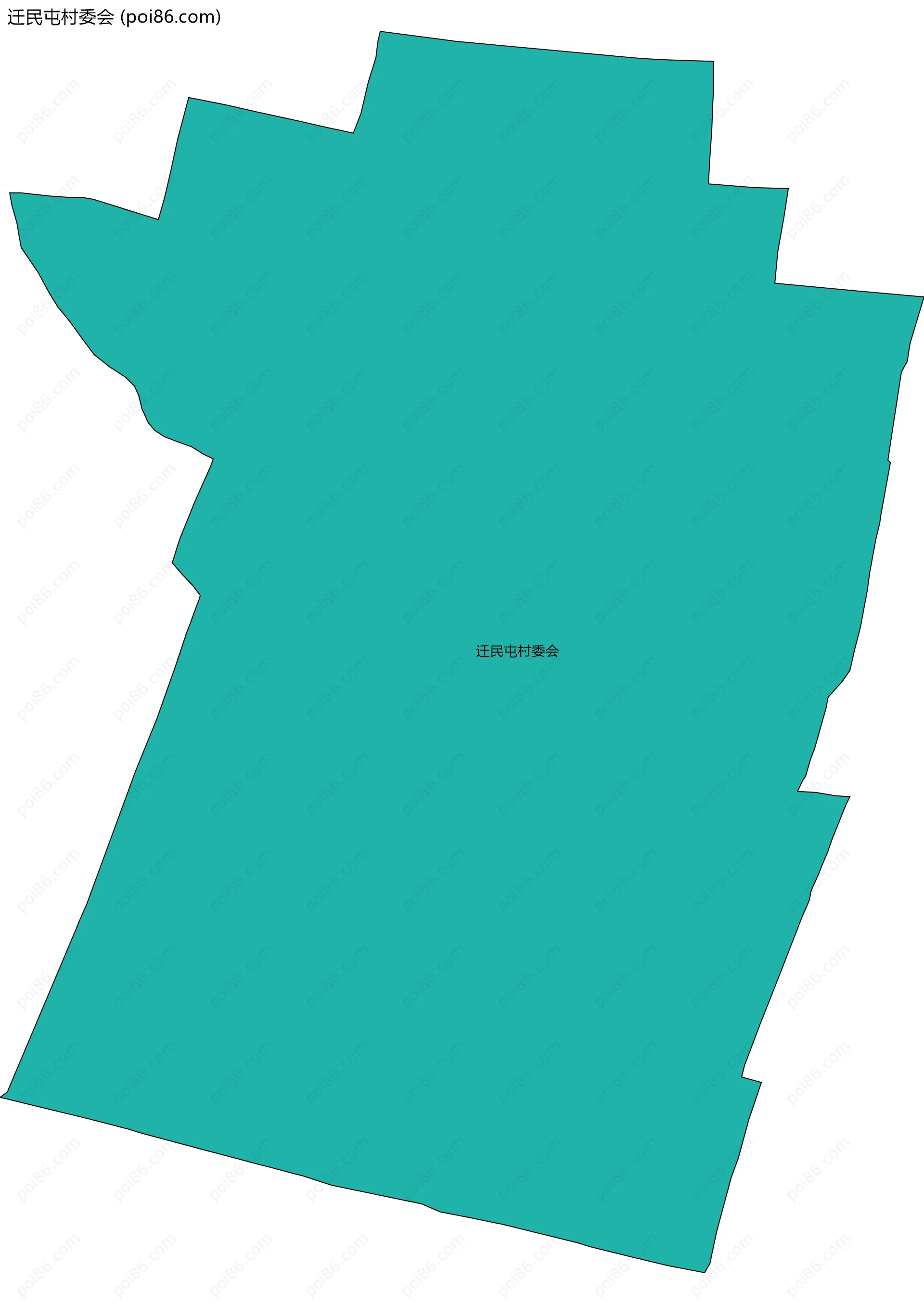 迁民屯村委会边界地图