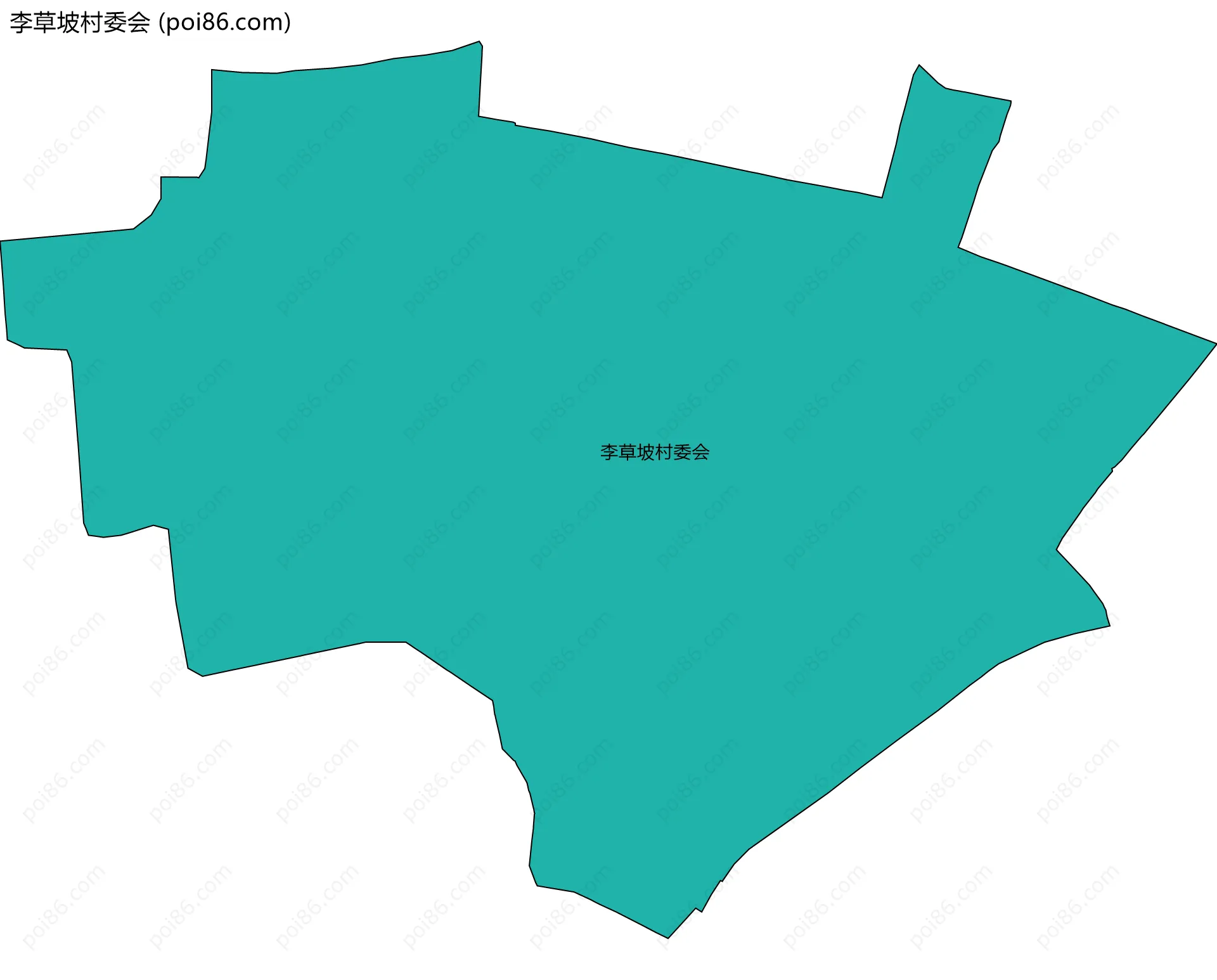 李草坡村委会边界地图