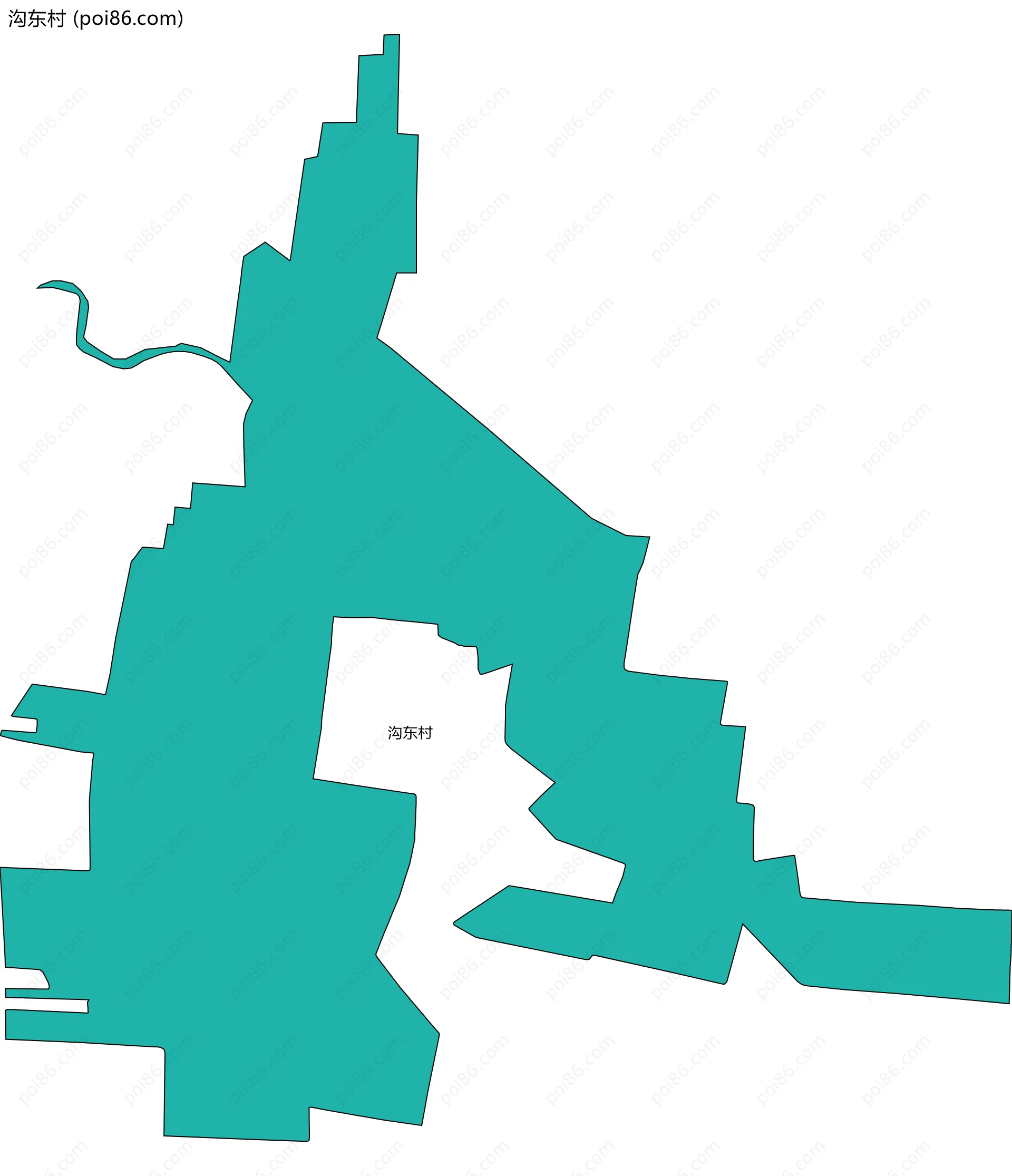 沟东村边界地图