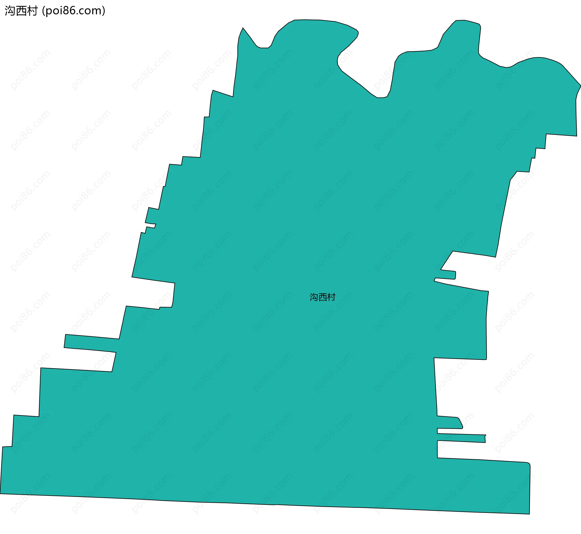 沟西村边界地图