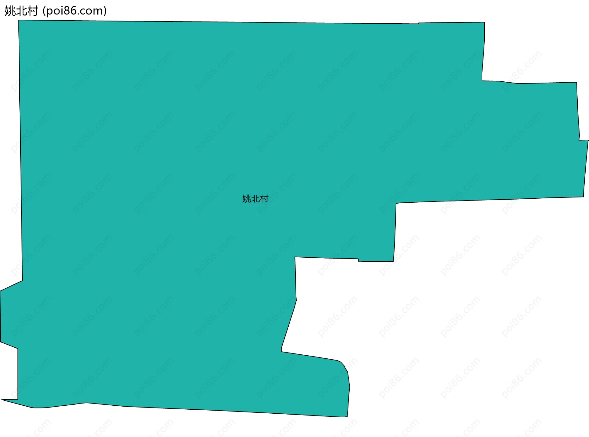 姚北村边界地图