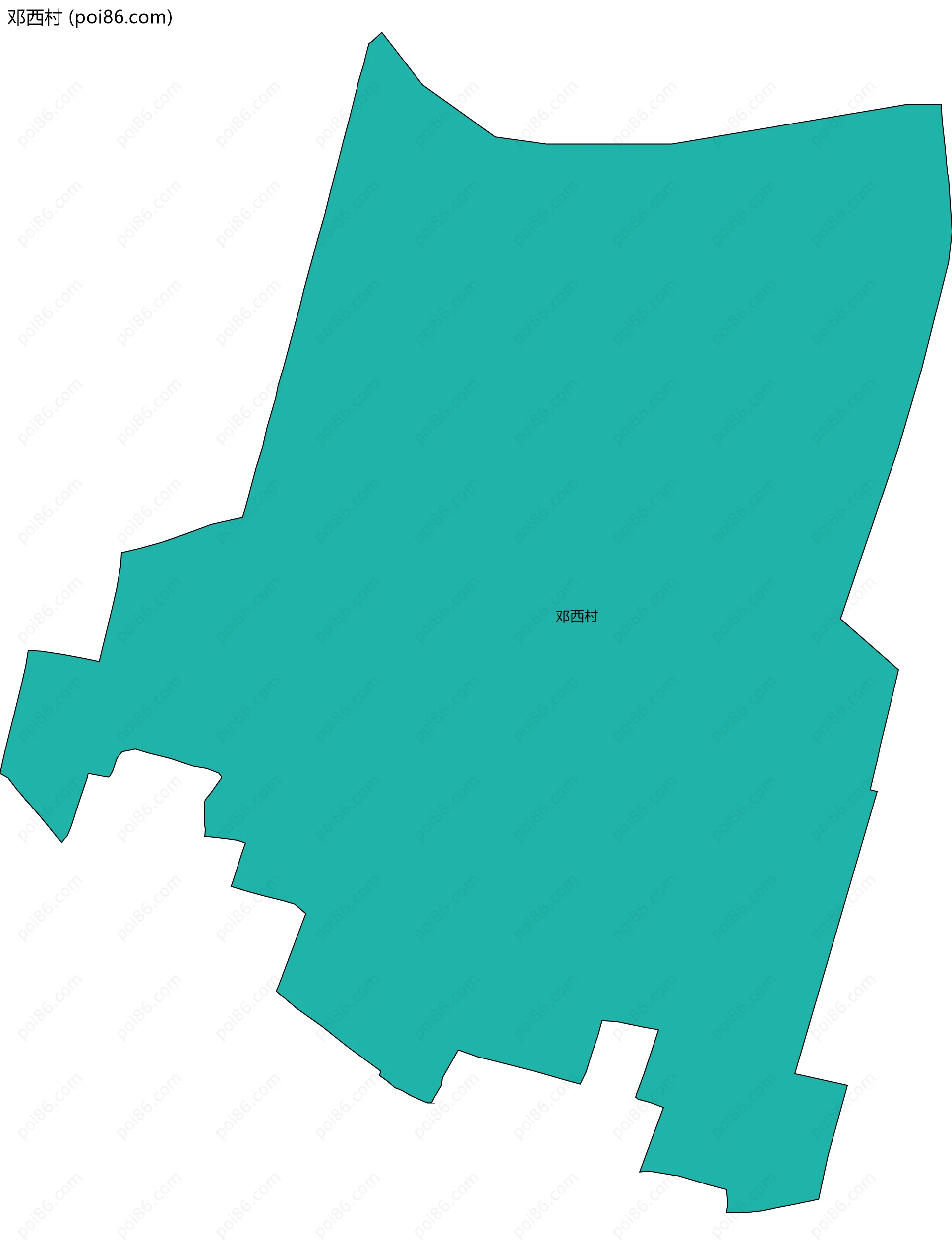 邓西村边界地图