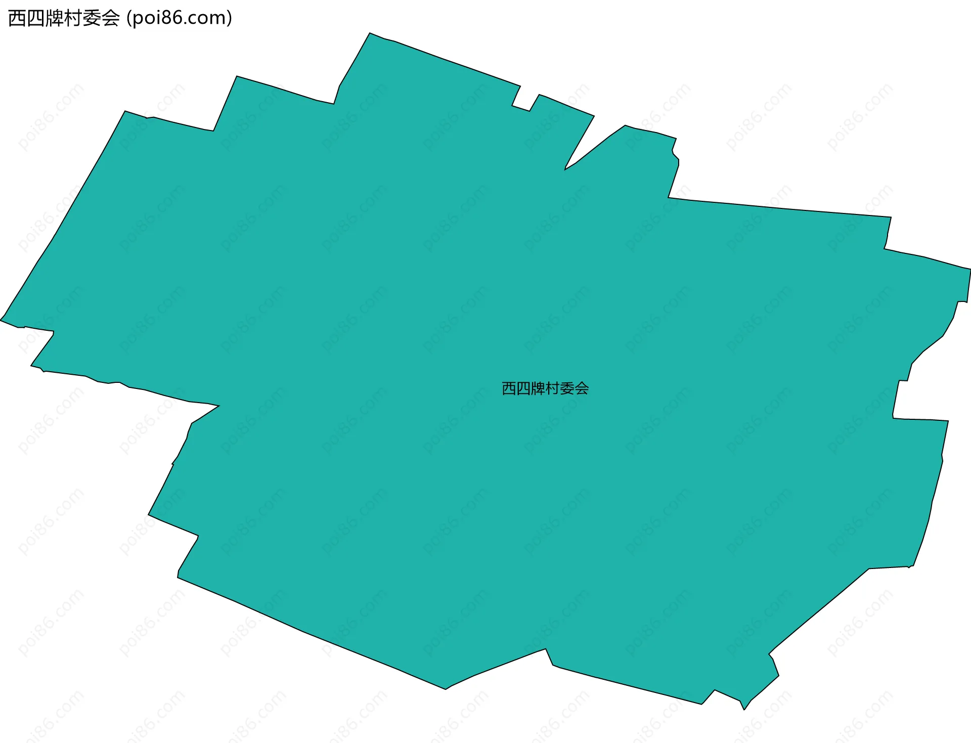 西四牌村委会边界地图