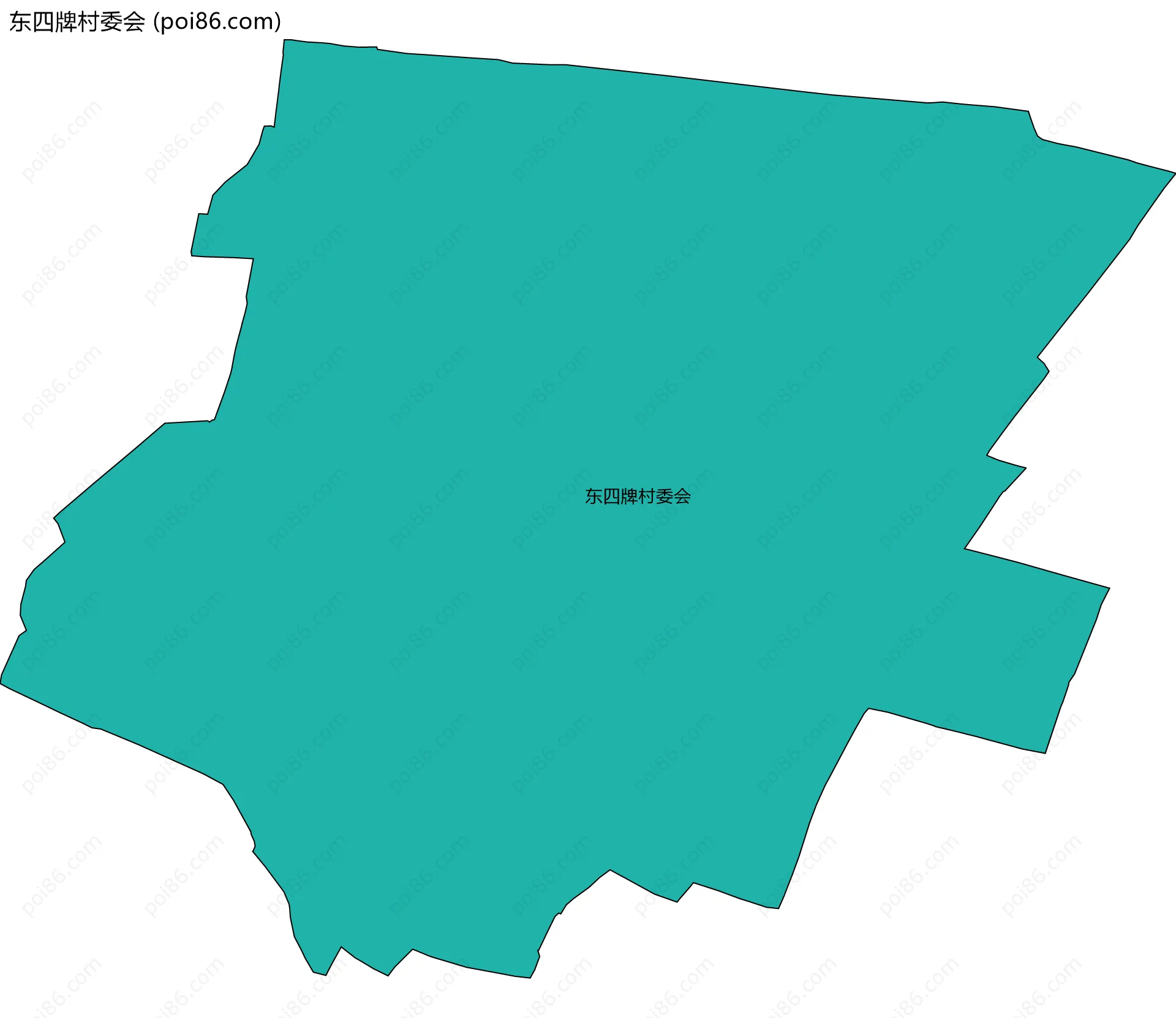 东四牌村委会边界地图