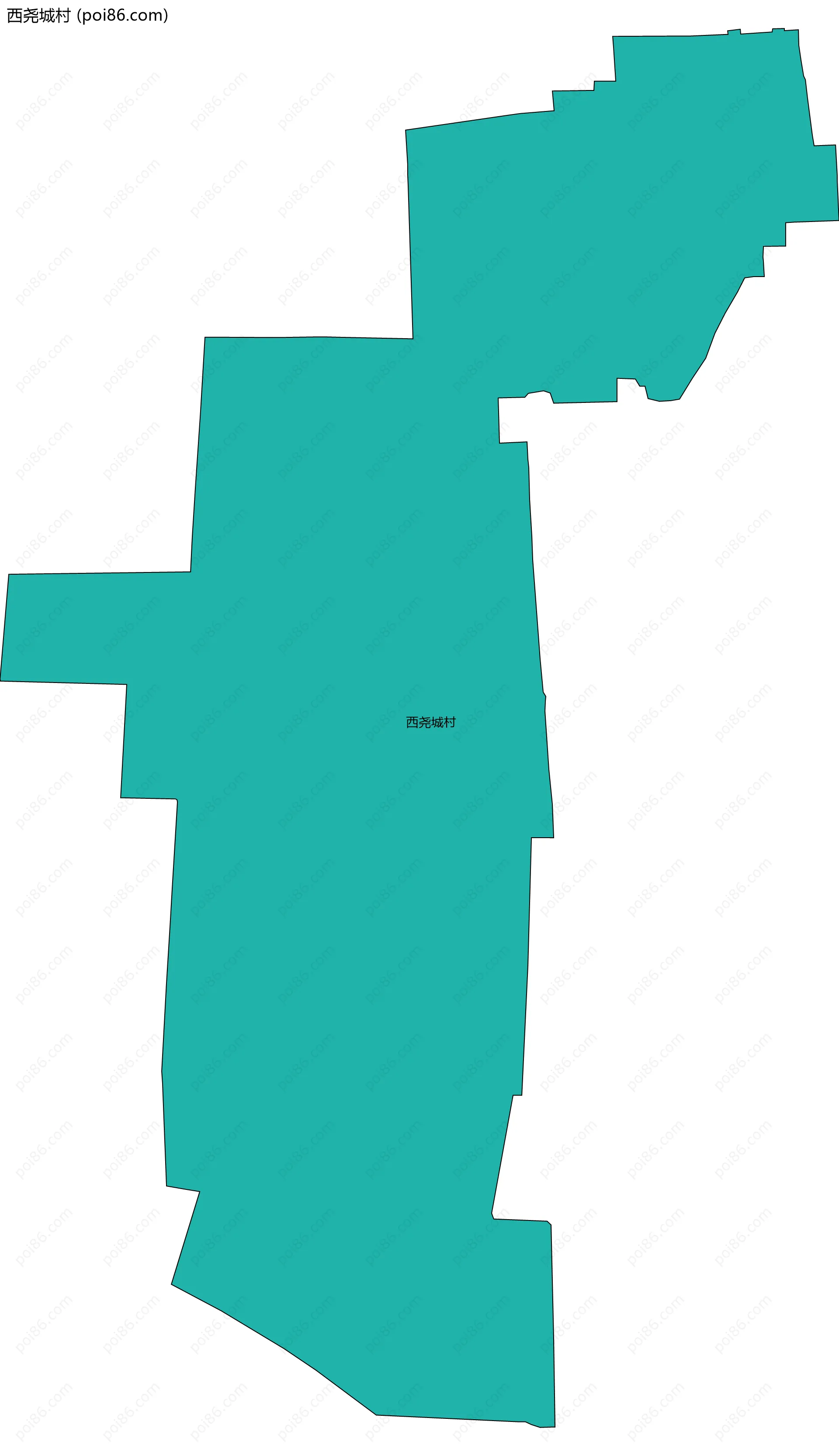 西尧城村边界地图