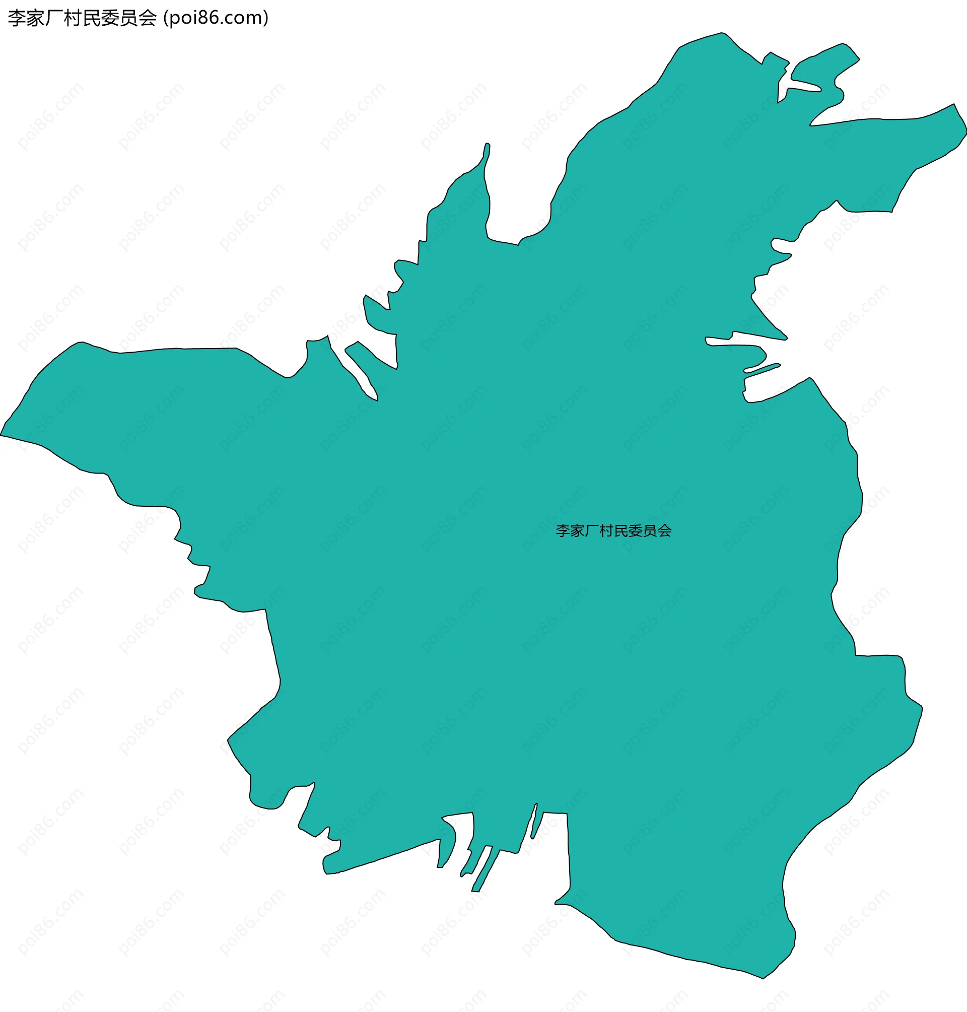 李家厂村民委员会边界地图