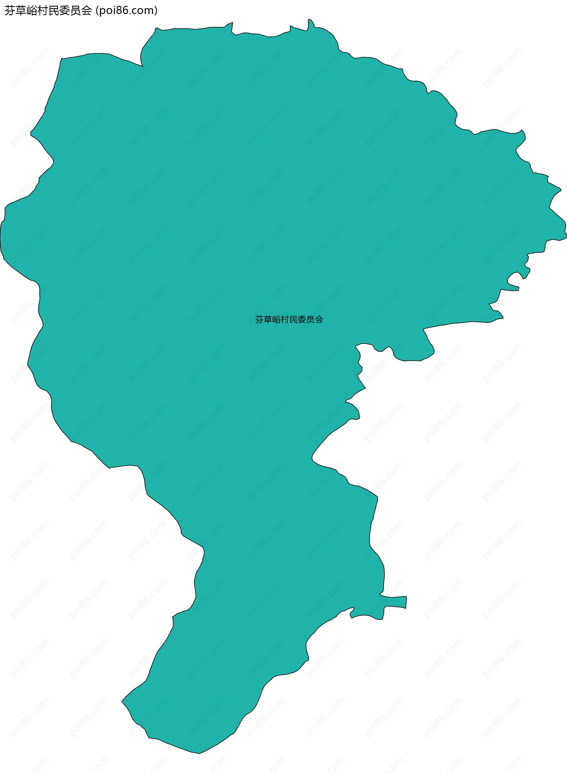 芬草峪村民委员会边界地图