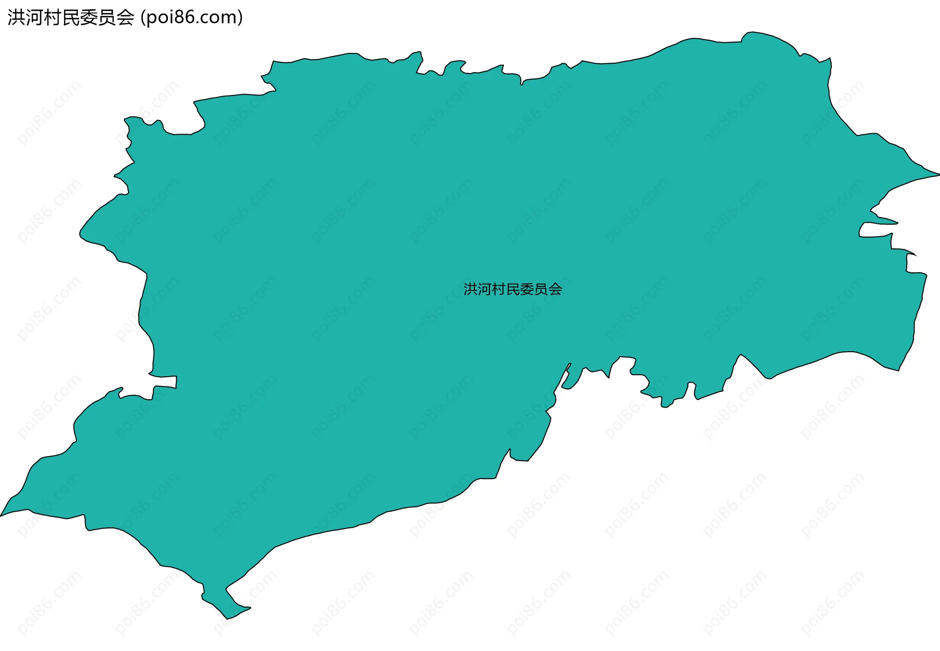 洪河村民委员会边界地图
