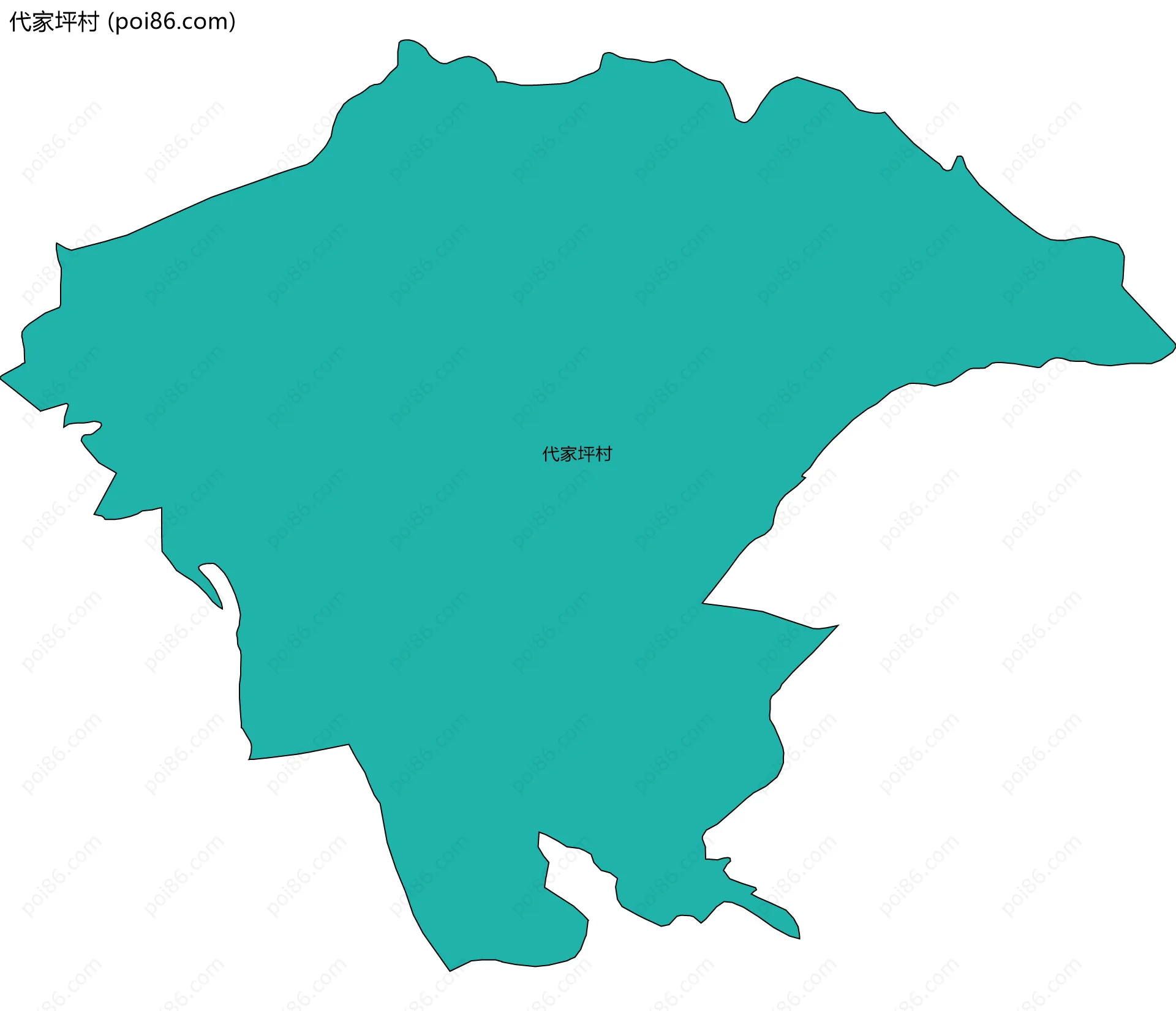 代家坪村边界地图