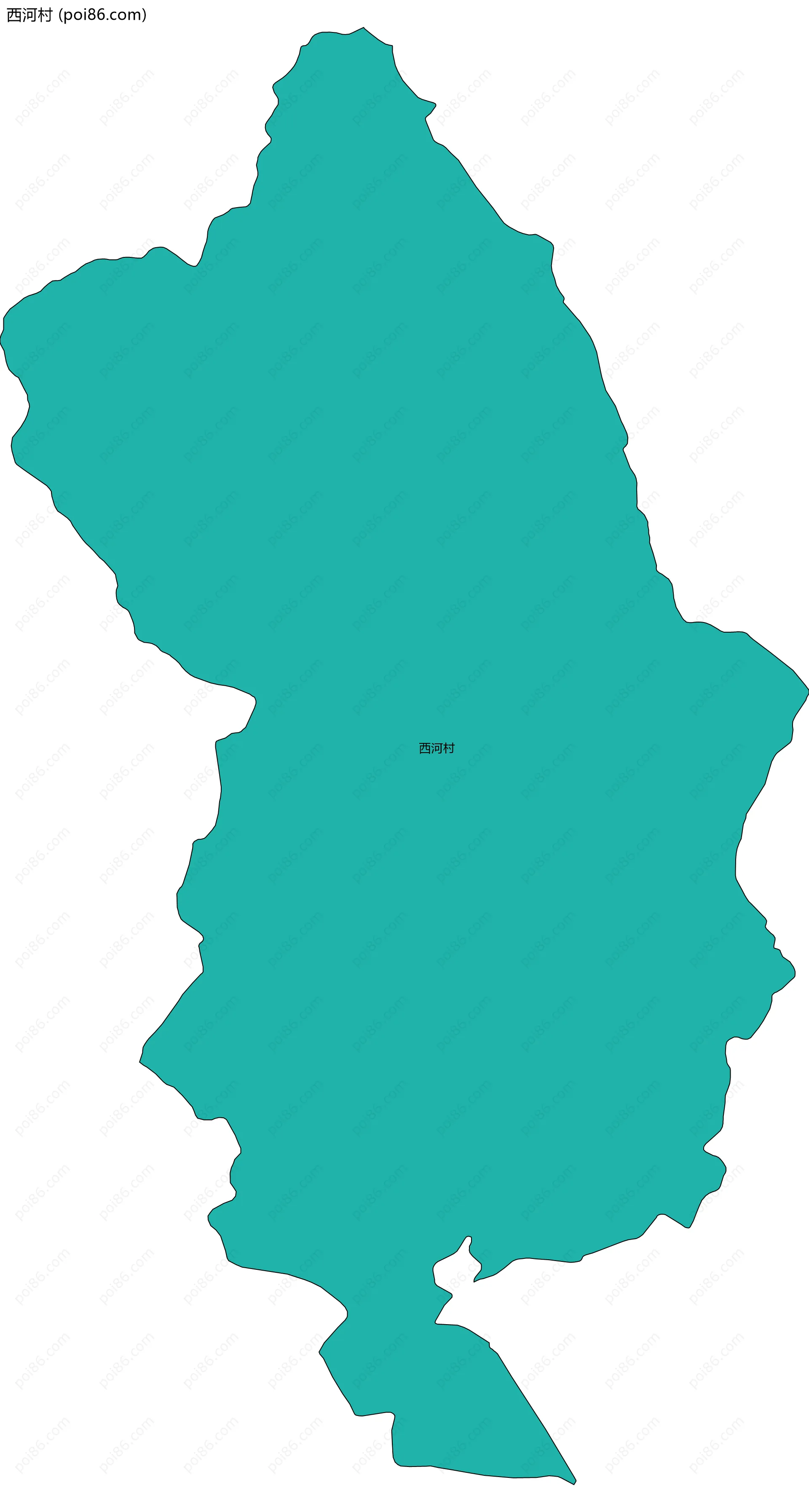 西河村边界地图