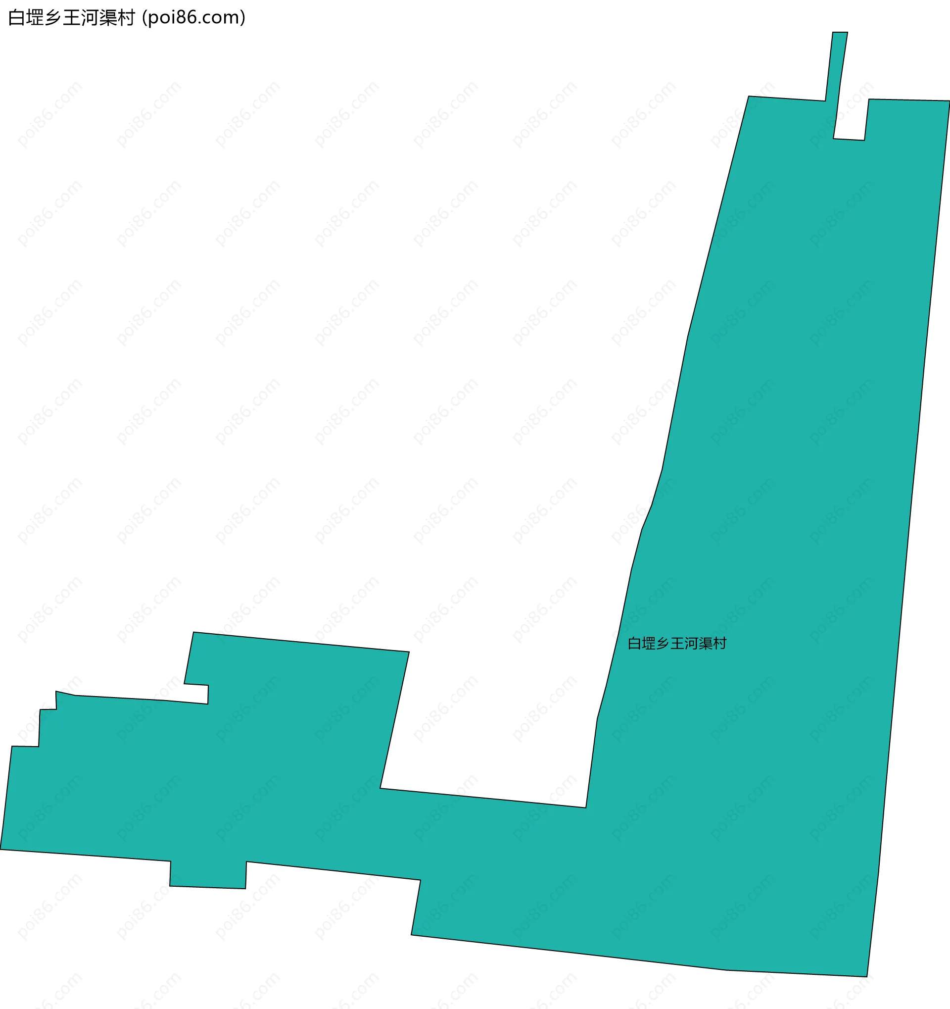 白堽乡王河渠村边界地图