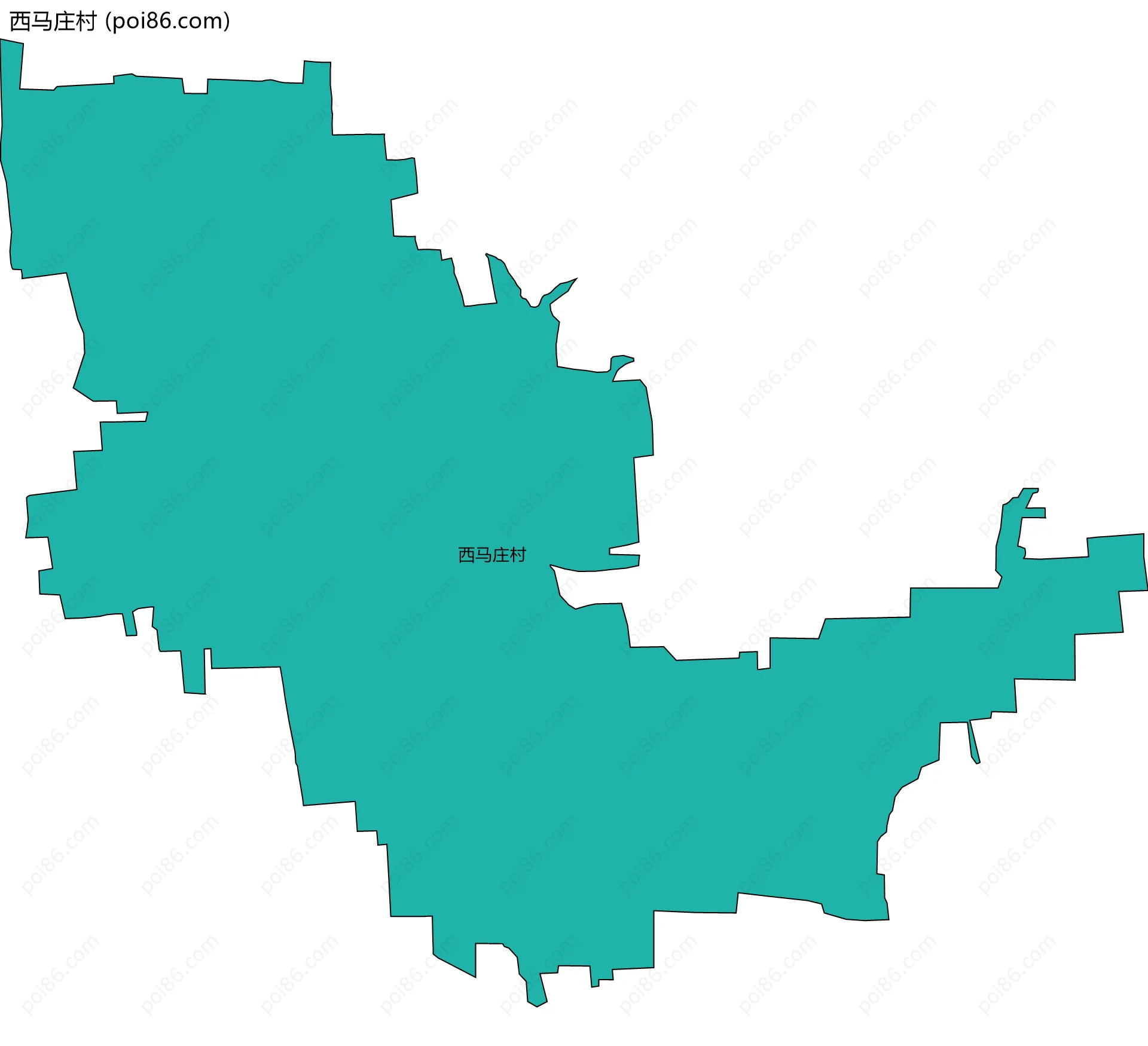 西马庄村边界地图