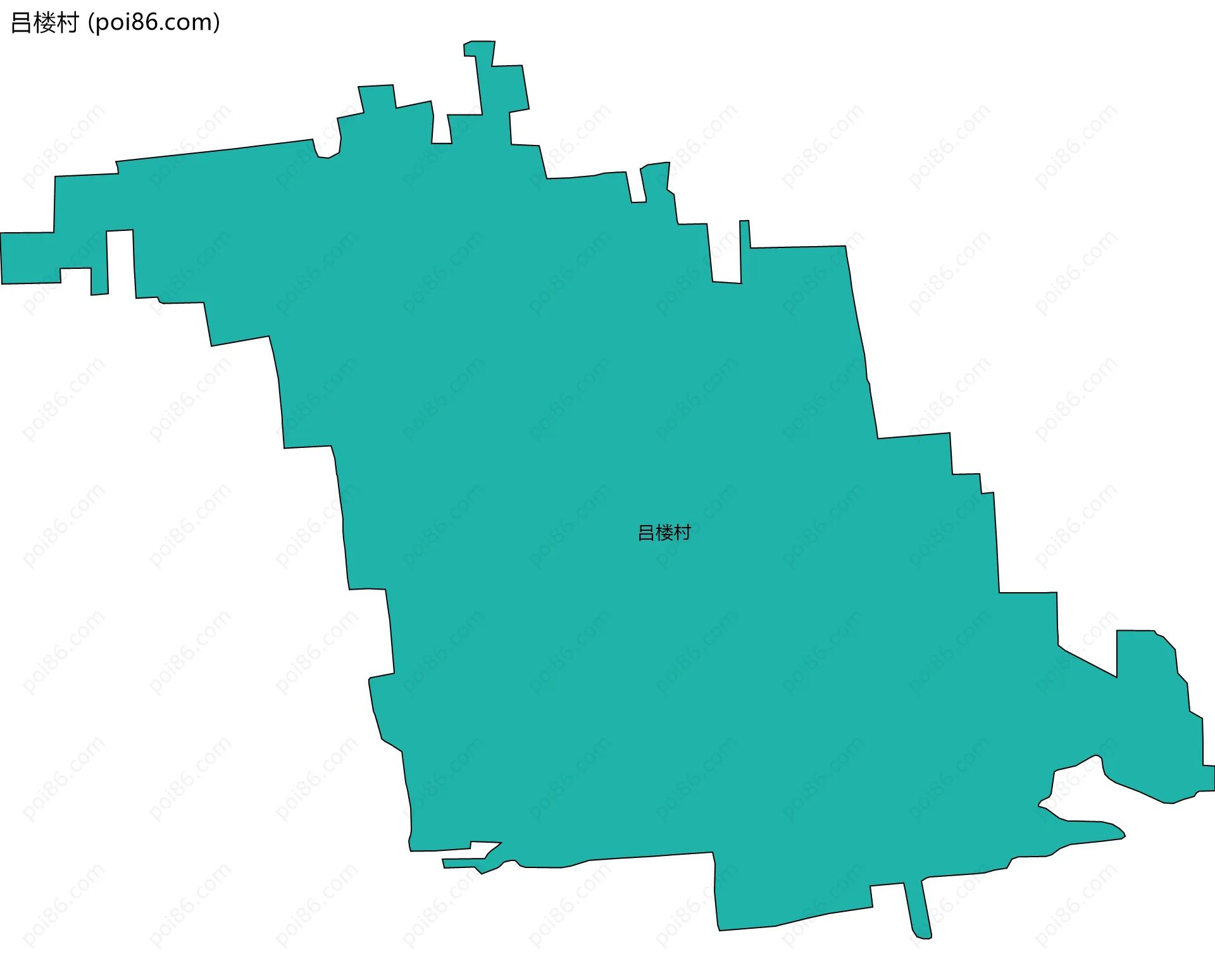 吕楼村边界地图