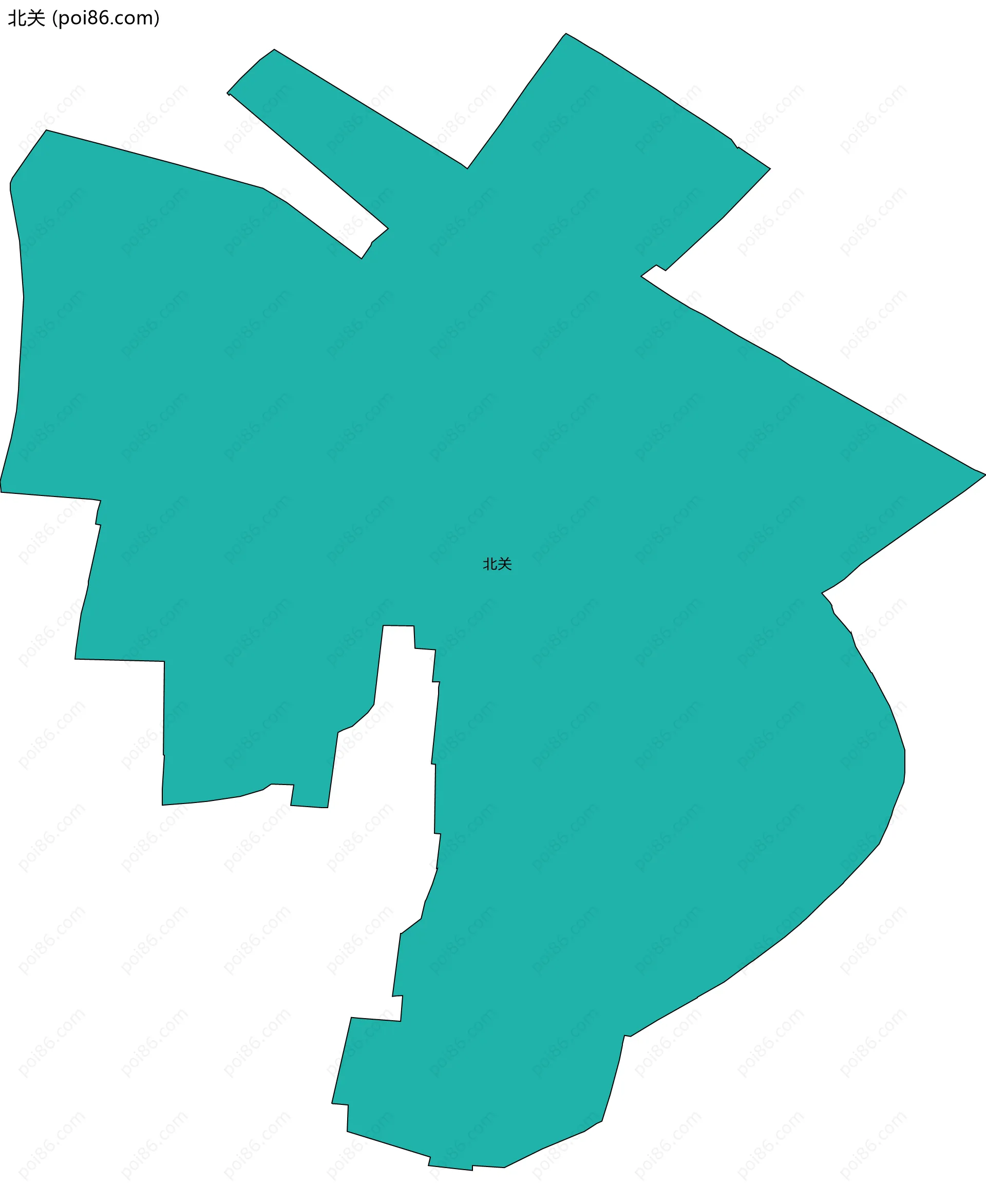 北关边界地图